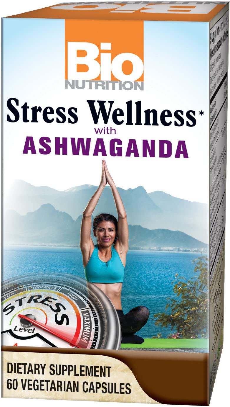 Bio Nutrition Stress Wellness with Ashwagandha, 60 Vegetarian Capsules Bio Nutrition uk supplements