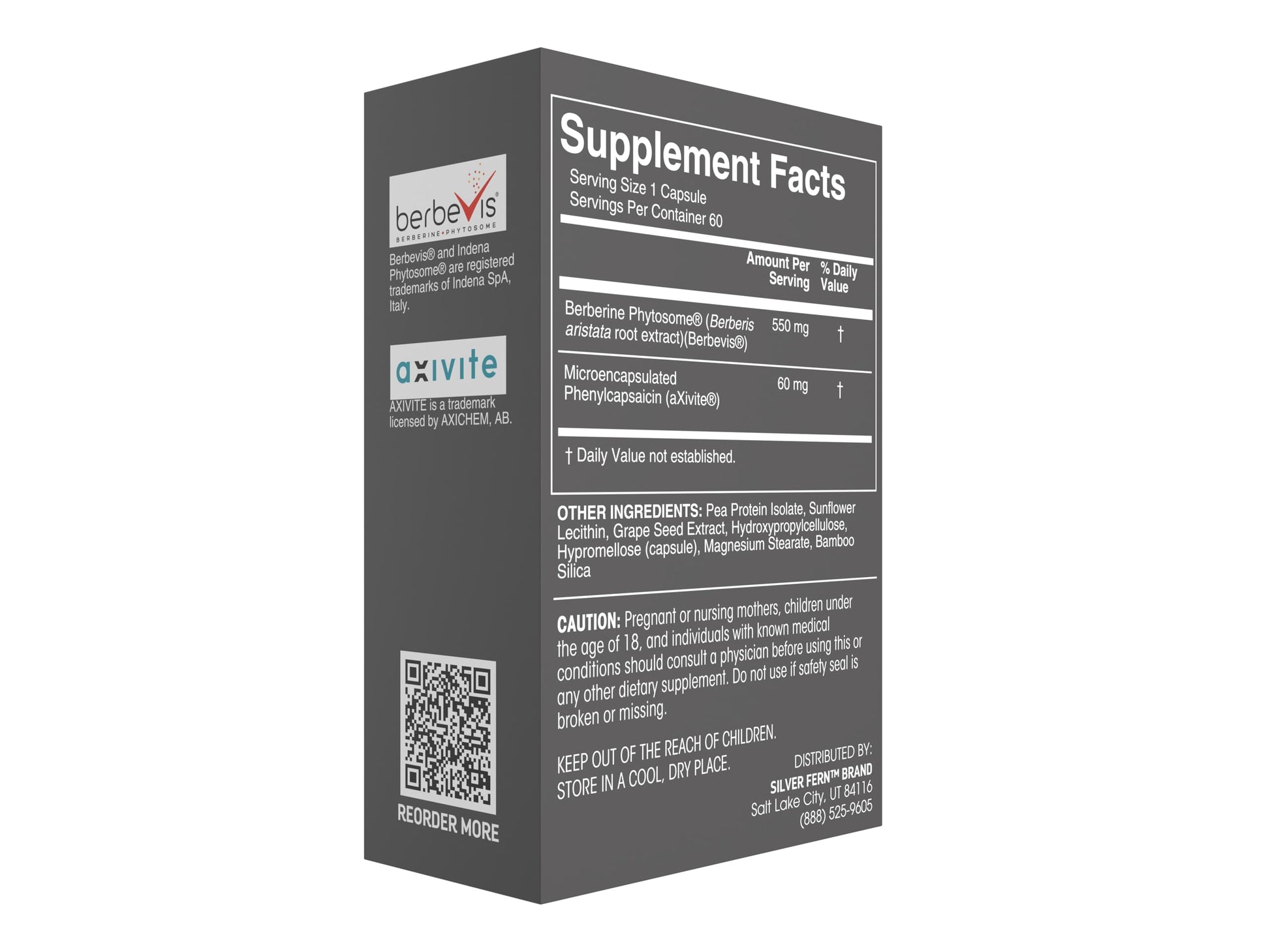Silver Fern Brand Metabolism Supplement + Berberine Phytosome & aXivite – Supports Function & Wellness – 60 Capsules Silver Fern uk supplements