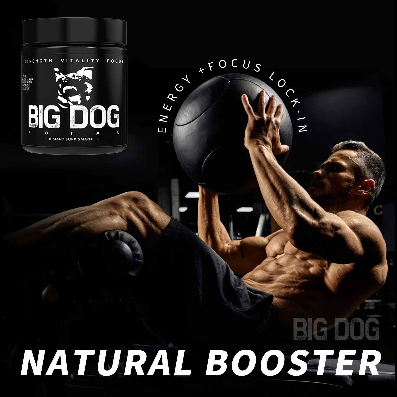 Big Dog Total Male 3-in-1 Total Alpha Blend Men’s Must-Have, Non-GMO - Natural Energy & Endurance Support, 60 Count (Big Dog Total - 1Pcs) FMRFMR uk supplements