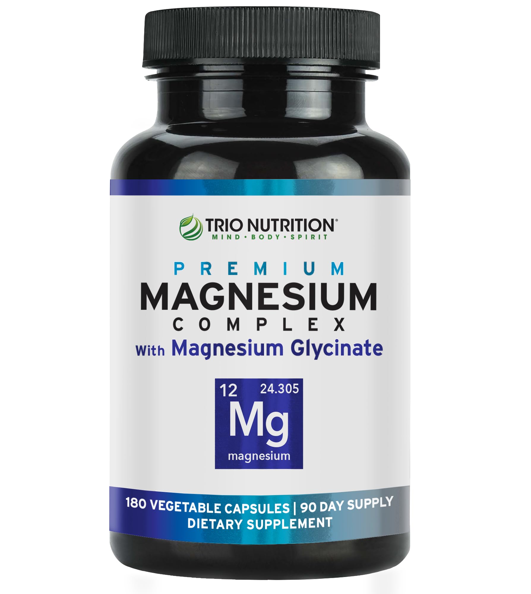 Trio Nutrition Magnesium Complex 90 Day Supply 420 mg | Natural Calm, Relax, Stress Relief, and Muscle Recovery |Magnesium Glycinate Supplement with Vitamin B6 for Rapid Absorption* TRIO NUTRITION uk supplements