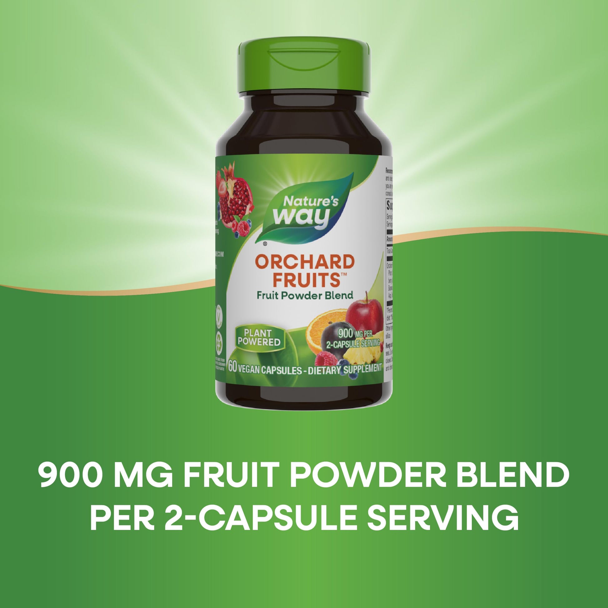 Nature's Way Orchard Fruits, Fruit Powder Blend, Contains 12 Different Fruits, 900mg Per 2-Capsule Serving, 60 Capsules Nature's Way uk supplements