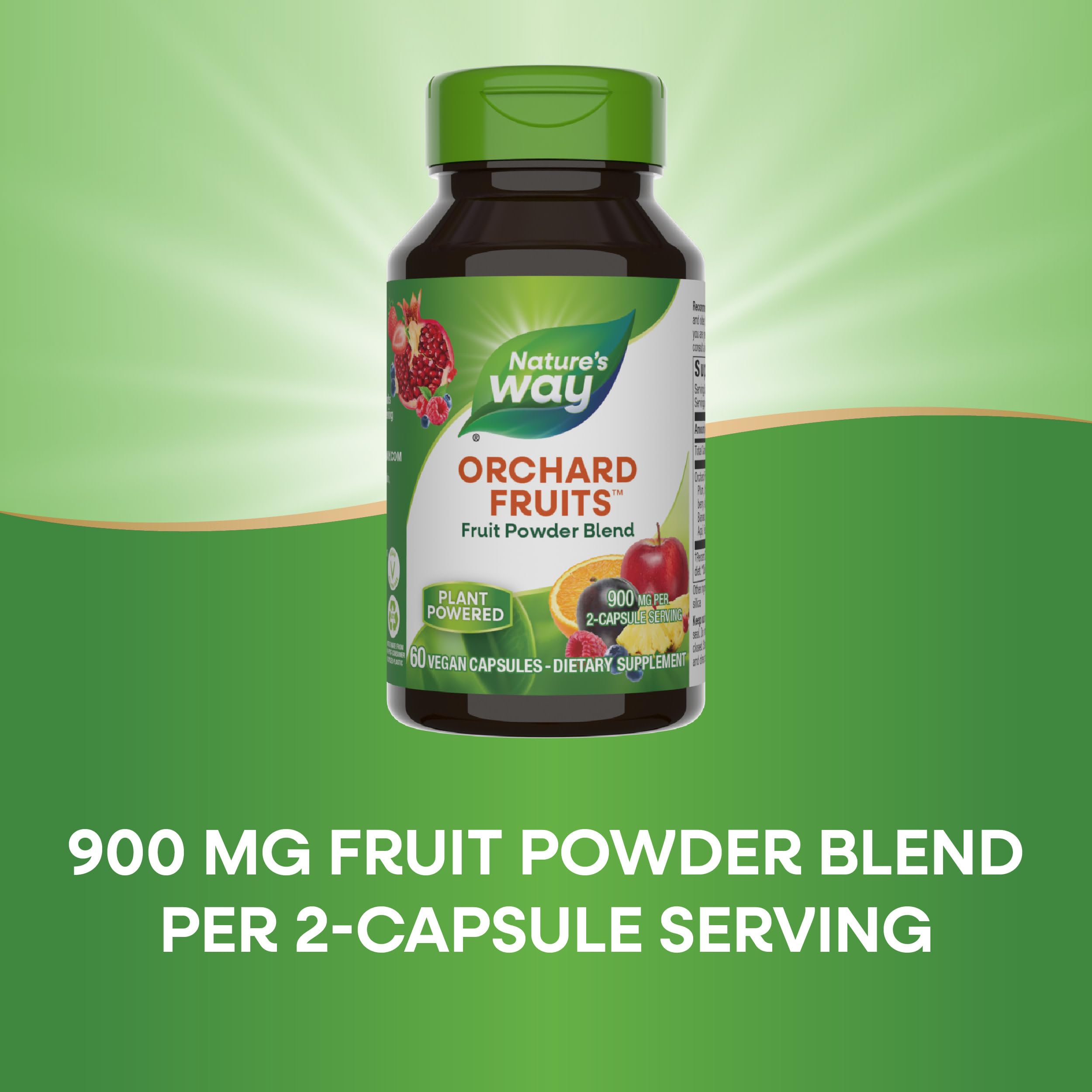 Nature's Way Orchard Fruits, Fruit Powder Blend, Contains 12 Different Fruits, 900mg Per 2-Capsule Serving, 60 Capsules Nature's Way uk supplements
