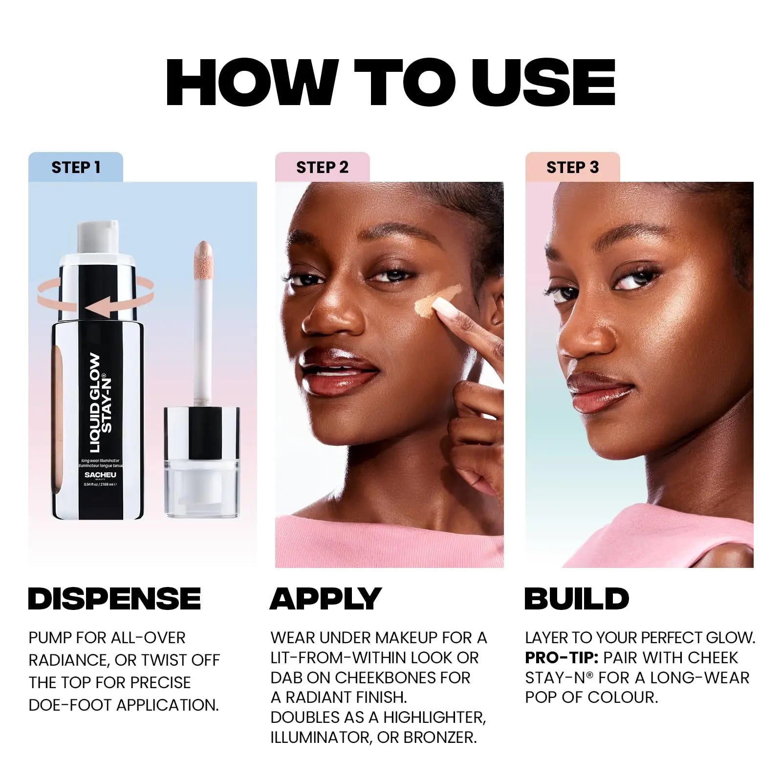 Sacheu Liquid Glow STAY-N Liquid Highlighter & Illuminator Makeup — 30ml Long Lasting Luminous Glow Lightweight Dewy Finish, Glow Getter Sacheu uk supplements