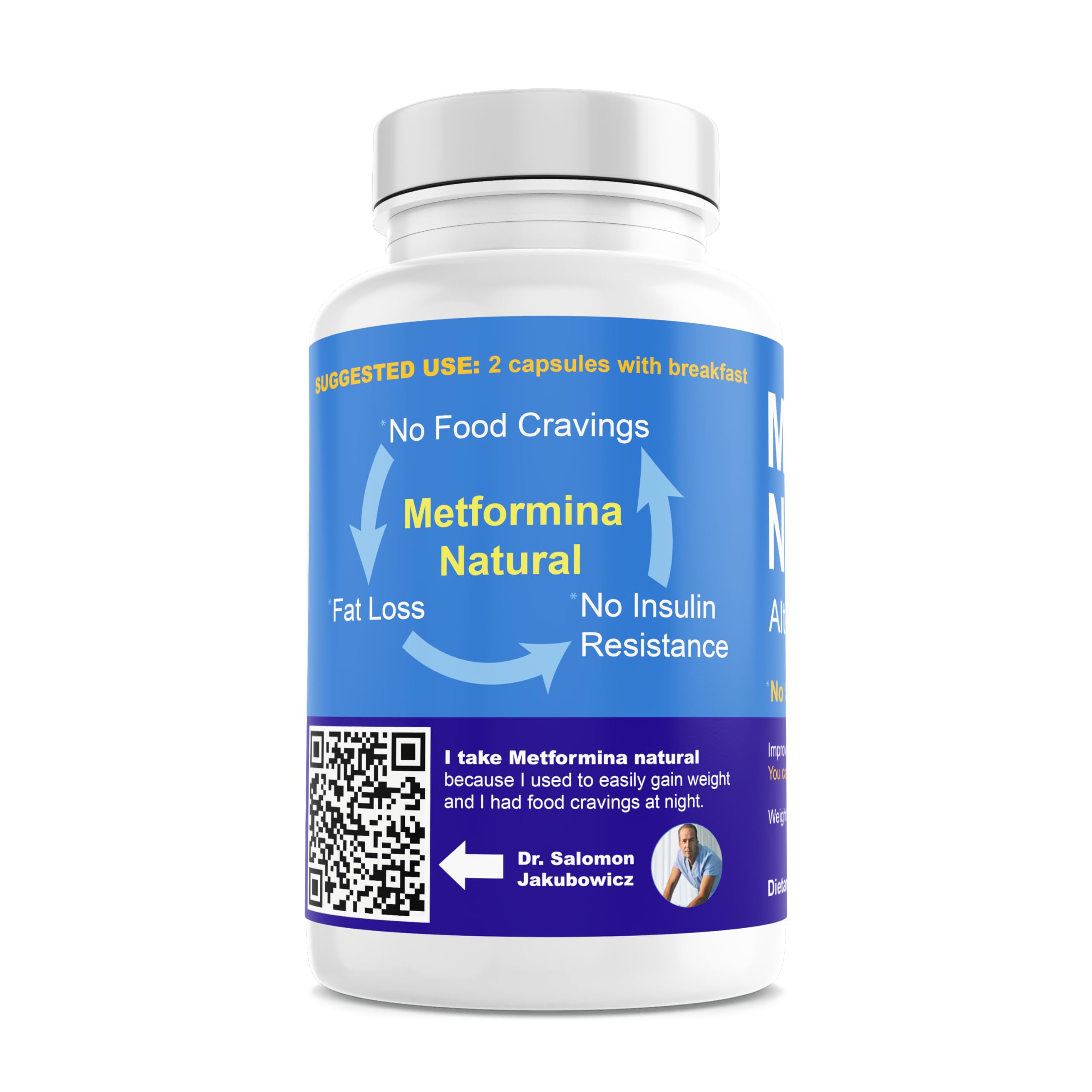 METFORMINA NATURAL - Fat & Glucose Metabolism Support - Dr Salomon (60 Capsules) Ni una dieta más uk supplements