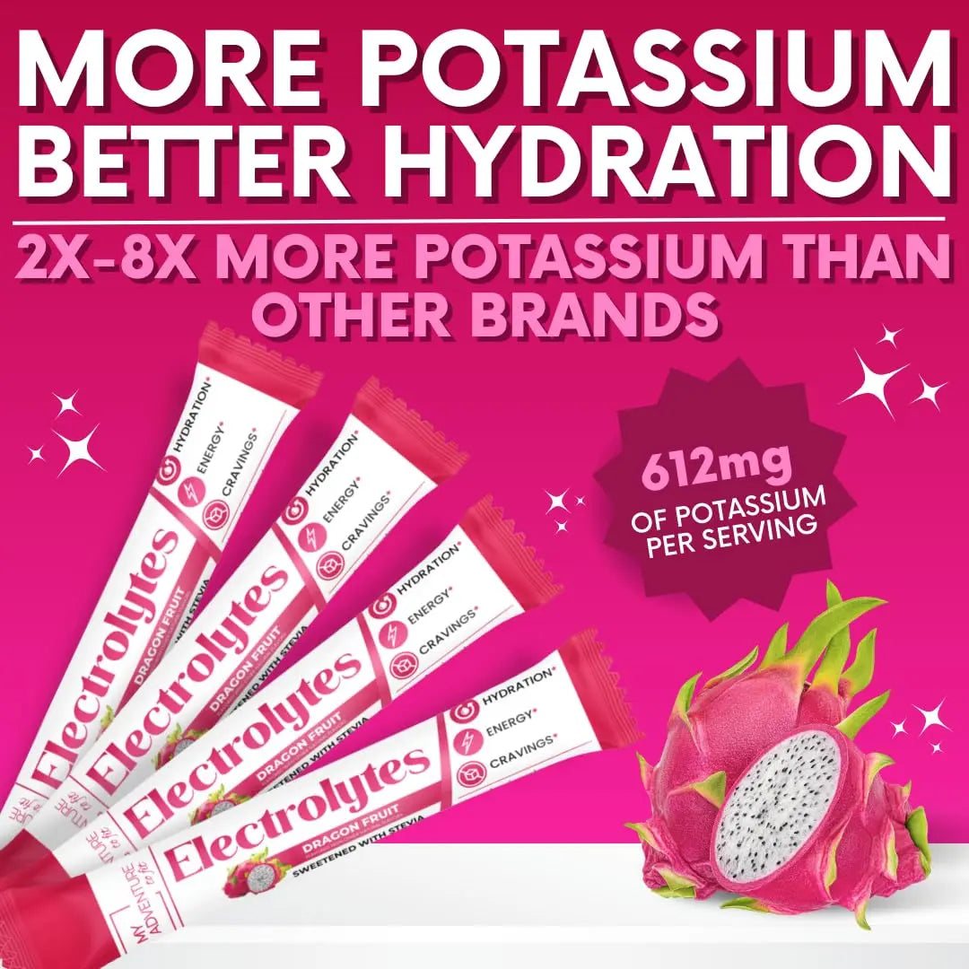 Zero Sugar Dragon Fruit Electrolytes Sticks - Refreshing Hydration - Caffeine Free Energy with Natural Ingredients - Vegan, Keto & Paleo My Adventure to Fit uk supplements