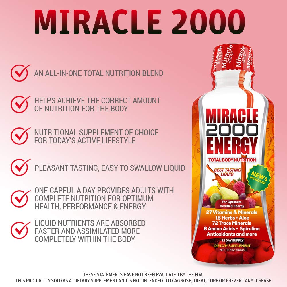 Century Systems - Miracle 2000, Complete Liquid Multivitamin and Mineral Supplement with Amino Acids and Antioxidants, 32 Ounces Century Systems uk supplements