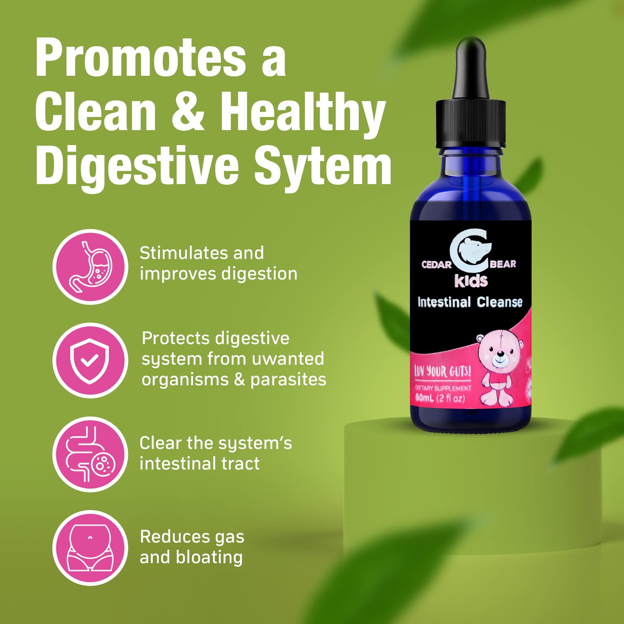 Cedar Bear - Intestinal Cleanse for Kids, Liquid Herbal Supplement for Detox Cleanse Cedar Bear Naturales uk supplements