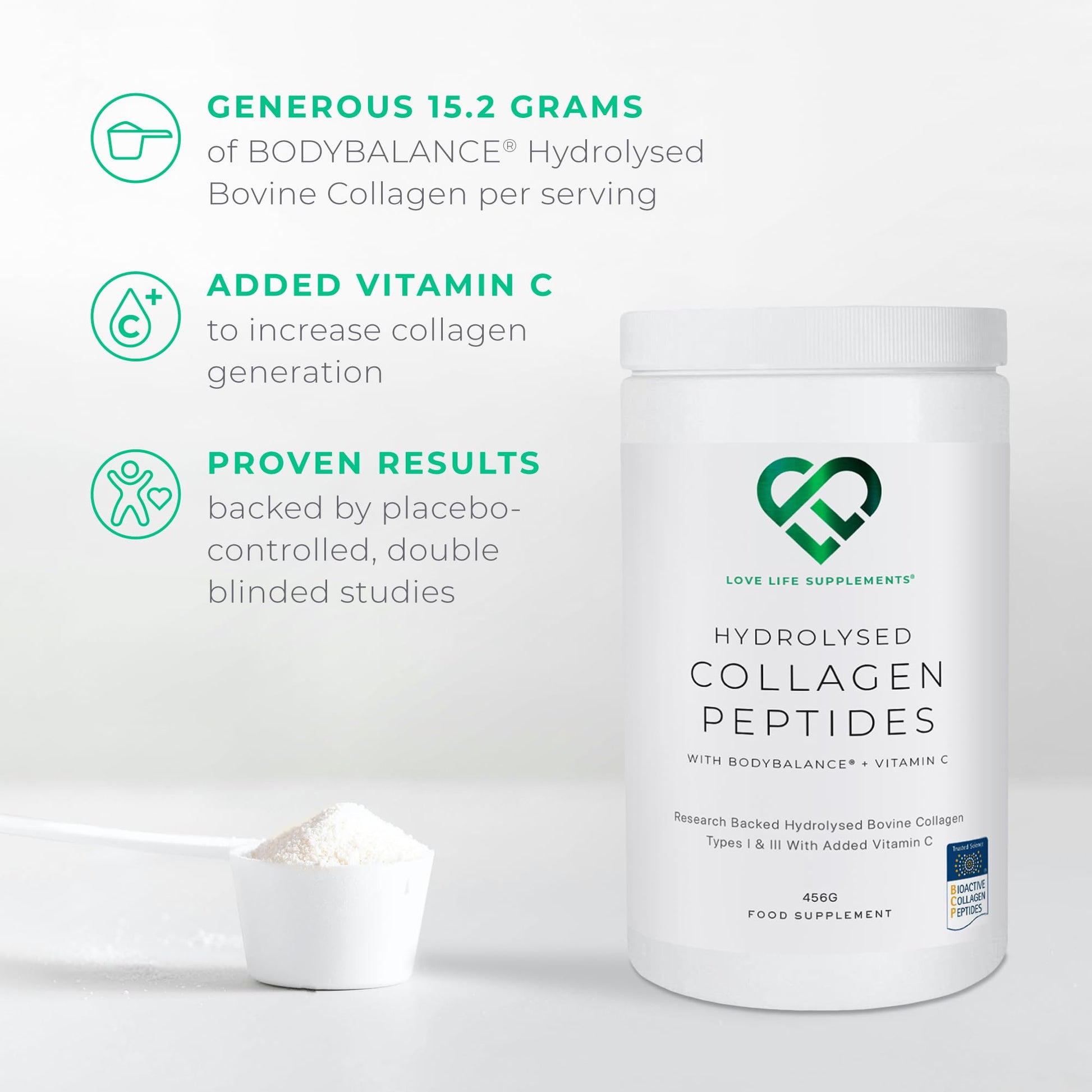 BODYBALANCE® Collagen Powder by LLS - Hydrolysed Bovine Collagen Peptides Types 1 & 3 with Vitamin C - Joint, Ligament LOVE LIFE SUPPLEMENTS uk supplements