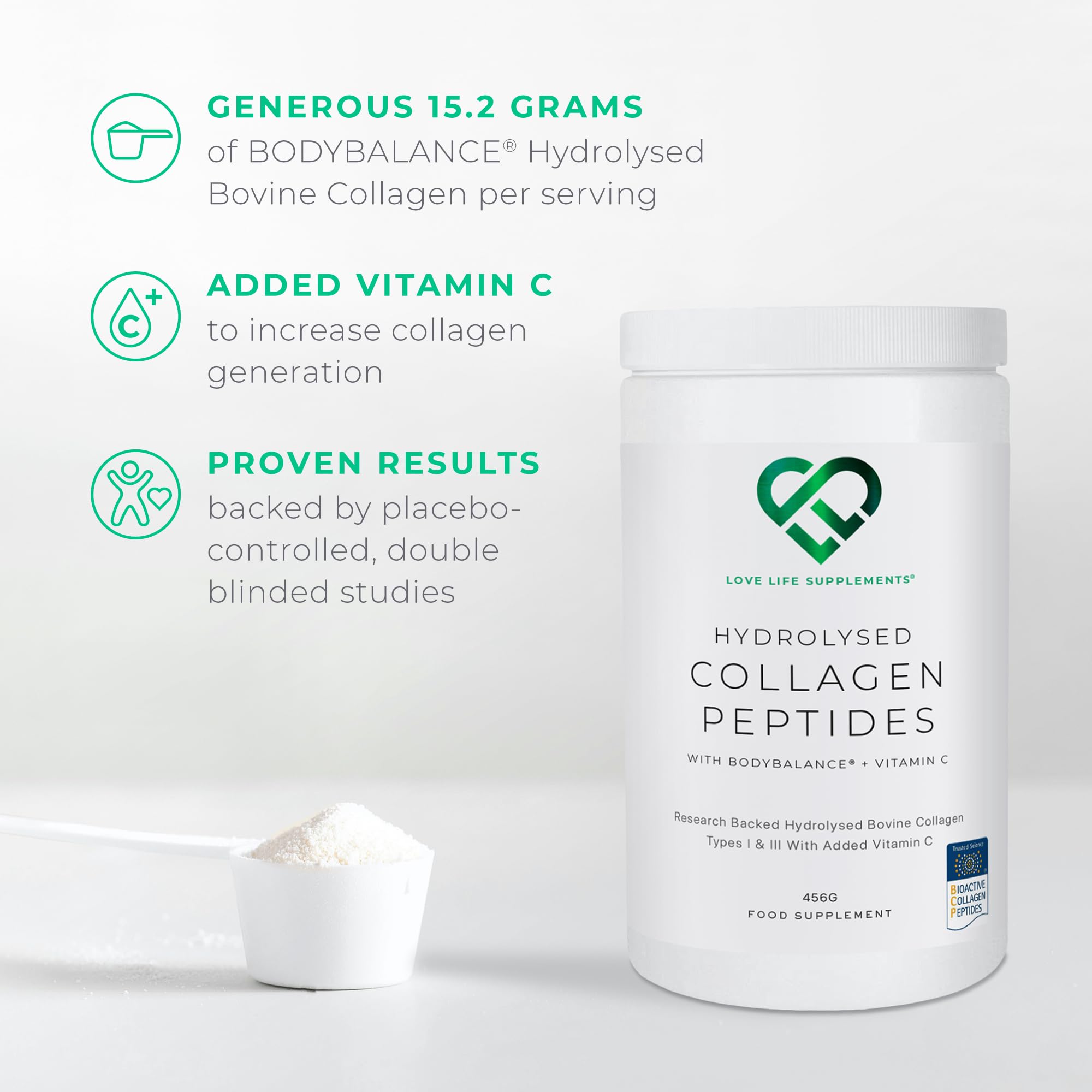 BODYBALANCE® Collagen Powder by LLS - Hydrolysed Bovine Collagen Peptides Types 1 & 3 with Vitamin C - Joint, Ligament LOVE LIFE SUPPLEMENTS uk supplements