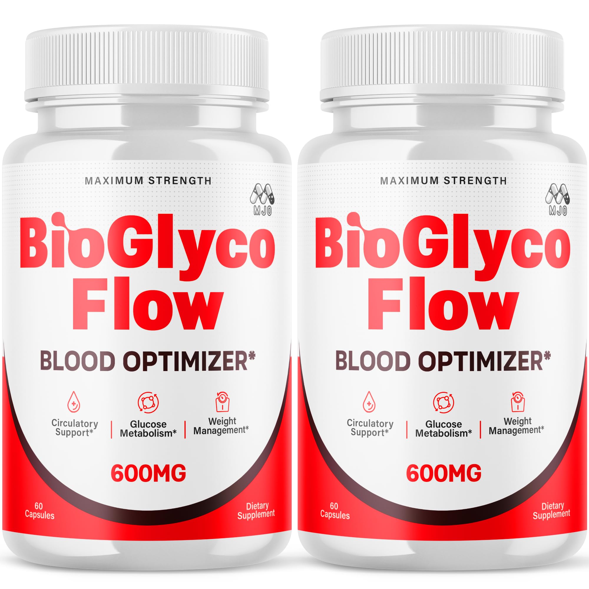 (2 Pack) BioGlyco Flow Blood Optimizer Capsules, Official BioGlyco Flow Pills with All Natural Ingredients, Advanced Health and Wellness Supplement with Maximum Strength Multivitamins (120 Capsules) MJO uk supplements