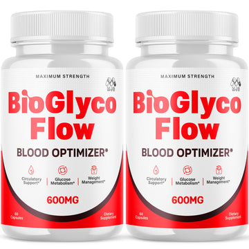 (2 Pack) BioGlyco Flow Blood Optimizer Capsules, Official BioGlyco Flow Pills with All Natural Ingredients, Advanced Health and Wellness Supplement with Maximum Strength Multivitamins (120 Capsules) MJO uk supplements