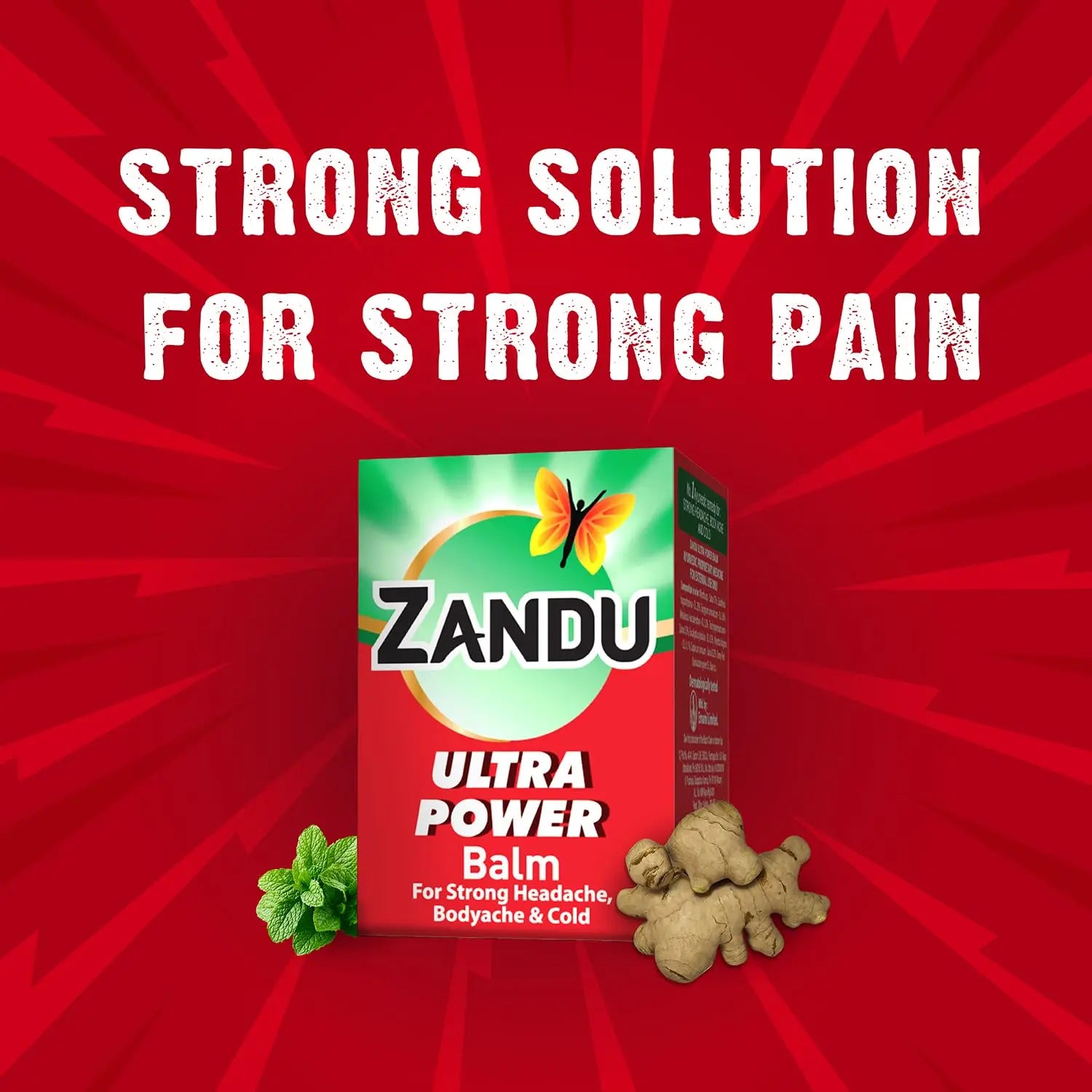 Zandu Ultra Red Balm | Ayurvedic Balm with Menthol, Camphor, Eucalyptus Oil | Relieves from Bodyache, Cold & Muscle Stiffness | Non Greasy & Fast Acting | 0.85 Fl Oz (Pack of 1) Zandu uk supplements