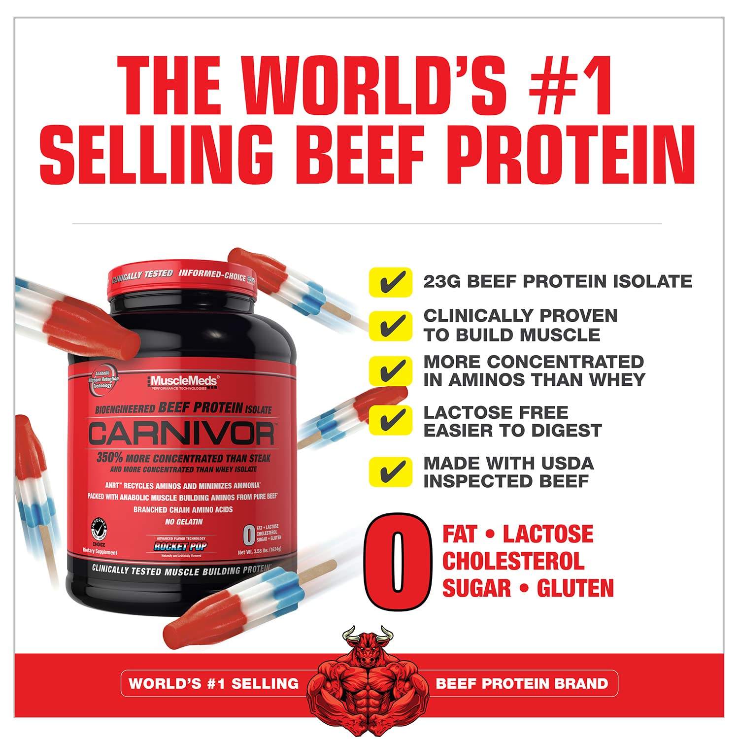 MuscleMeds CARNIVOR Beef Protein Isolate Powder, Muscle Building, Recovery, Lactose MuscleMeds uk supplements