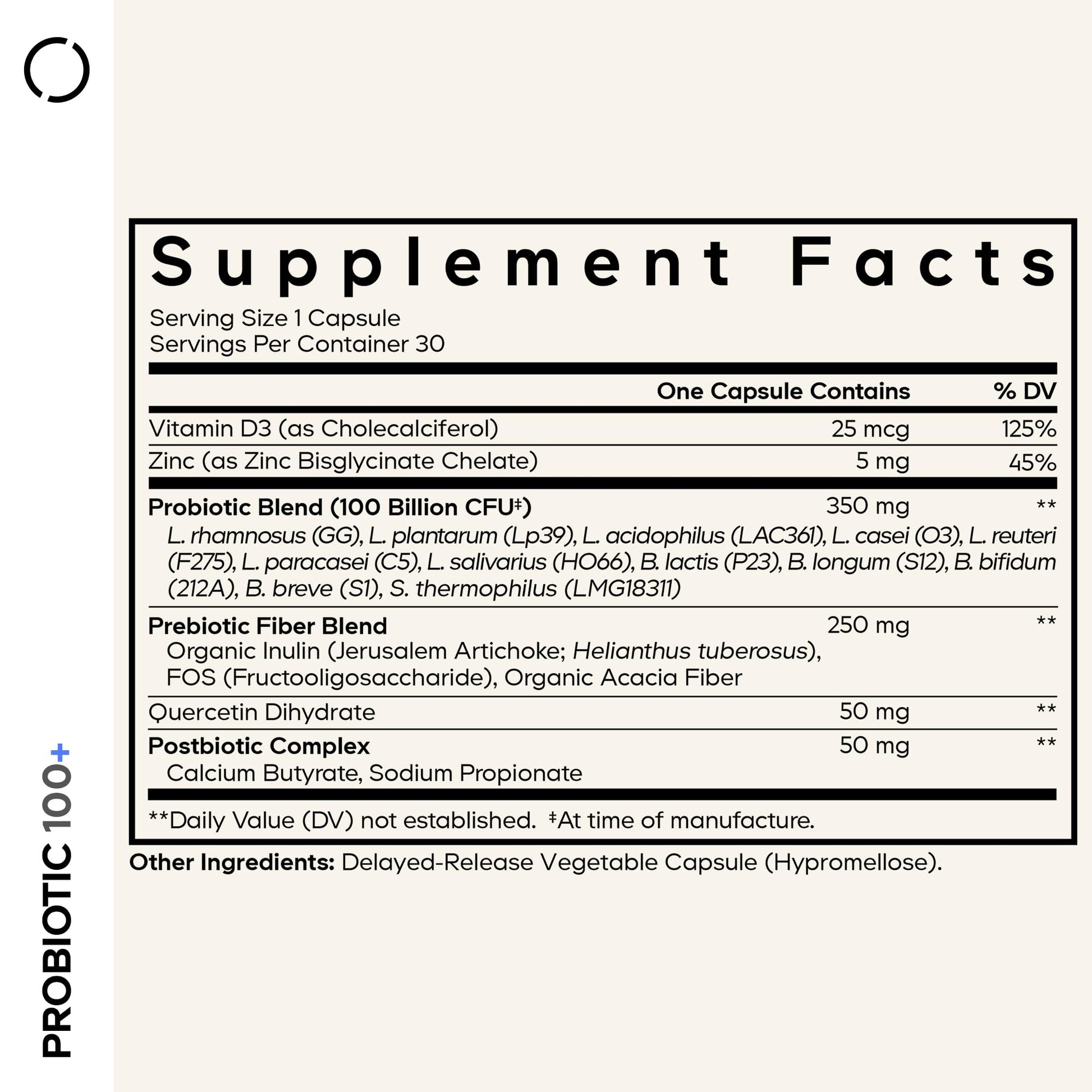 Codeage Probiotic+ 100 Billion CFU Supplement - 12-Strain Probiotic Blend, Organic Prebiotic Fiber, Postbiotics, Vitamin D3, Zinc Bisglycinate, Quercetin - for Men & Women - Non-GMO- 30 Capsules Codeage uk supplements