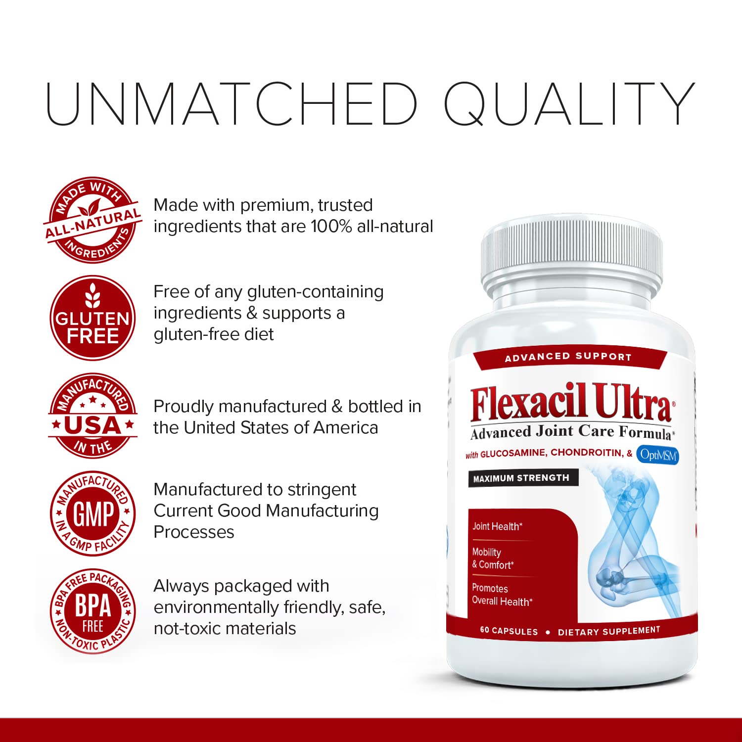 Flexacil Ultra (3 Bottles) Maximum Strength Joint Health & Support Supplement | Glucosami Flexacil Ultra uk supplements