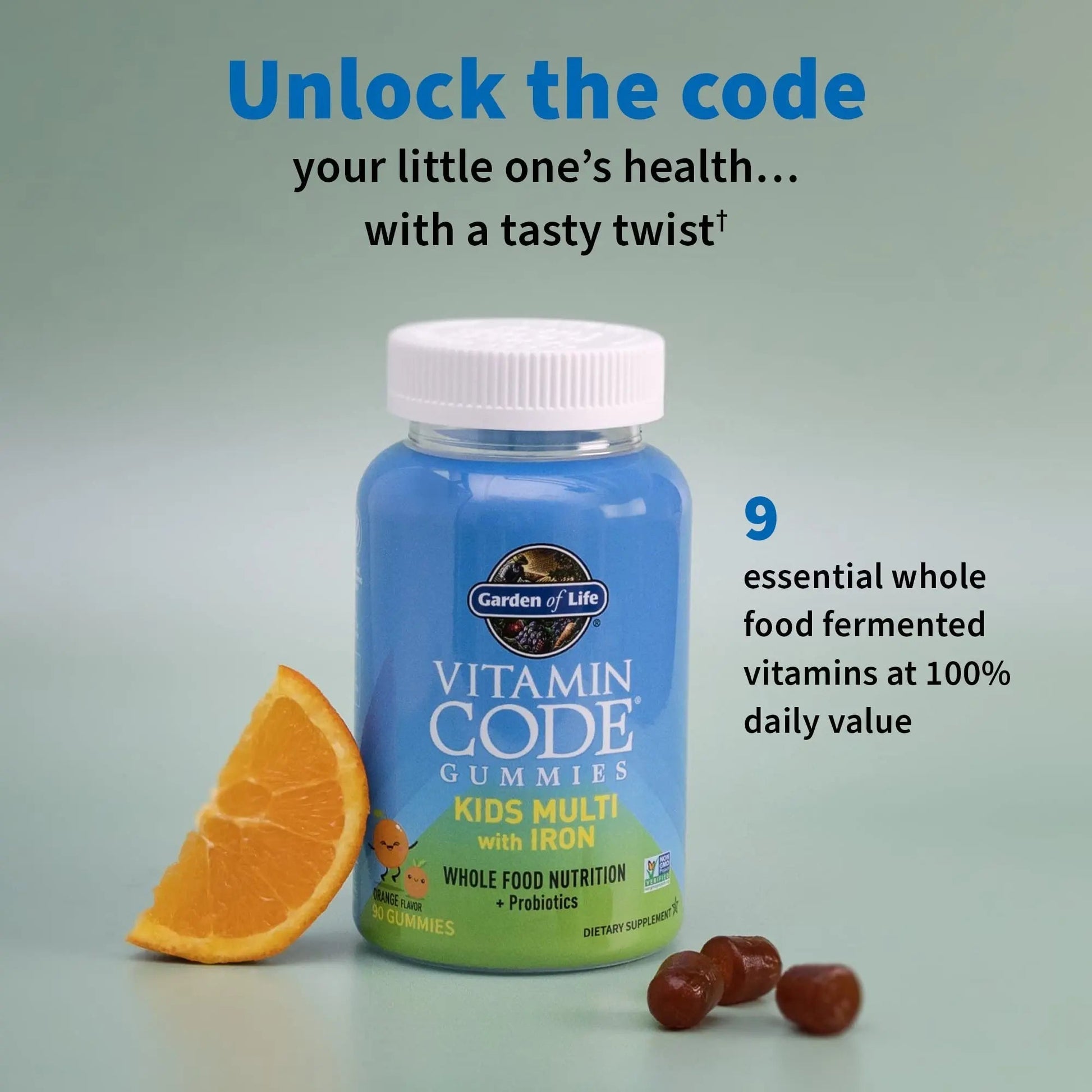 Kids Multivitamin Gummy with Iron + Probiotics for Immune Health & Digestion: Vitamins D, C, E, B, Zinc for Energy & Development, Vitamin Code Garden of Life uk supplements