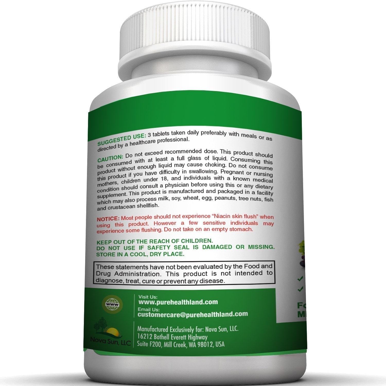 Pure Heathland Non-GMO Super Daily Multivitamin for Adults – 42 Natural Fruits & Vegetables Blend with 21 Essential Vitamins & Minerals – Vegan Coating Tablets, 90 Count, Made in USA Pure Healthland uk supplements