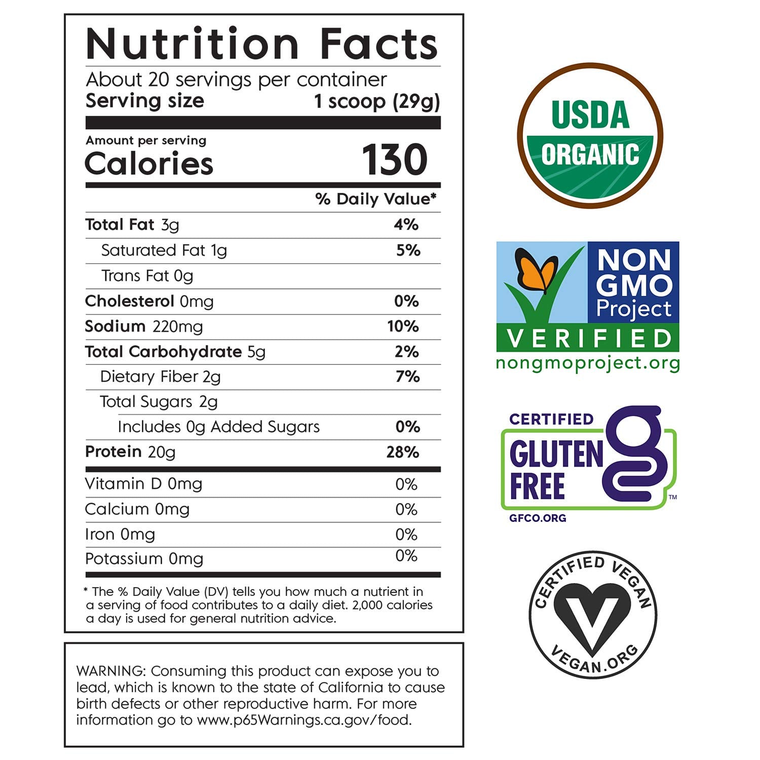 Truvani Organic Vegan Protein Powder, Organic Pea Protein Powder, Vegan, Non GMO Truvani uk supplements