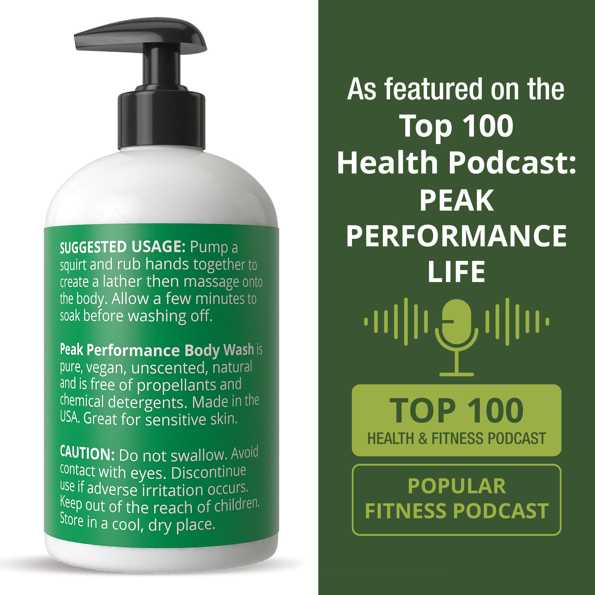 Ultra Pure Unscented Body Wash Made with Organic Ingredients Including Aloe Vera, Olive Oil, Jojoba, Coconut Oil, and Shea Butter. Great for Sensitive Skin. Natural Vegan Body Wash No Toxins Peak Performance uk supplements
