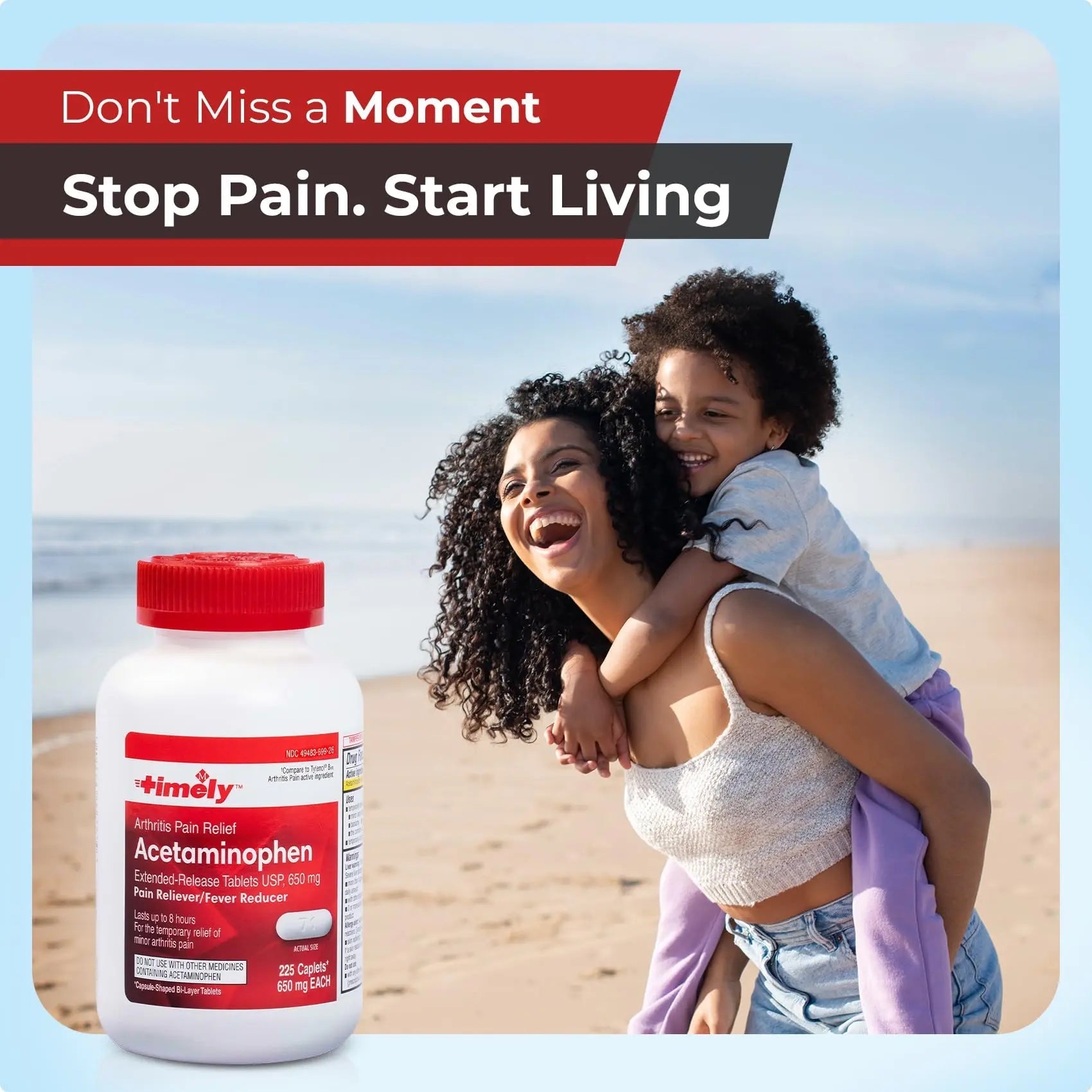 TIME-Cap Labs 225 Caplets Extended Release Acetaminophen 650mg - Pain Reliever & Fever Reducer for Adults, Helps with Headaches, Backaches, Muscle Pain, Toothaches & Menstrual Cramps TIME-CAP LABS, INC. uk supplements