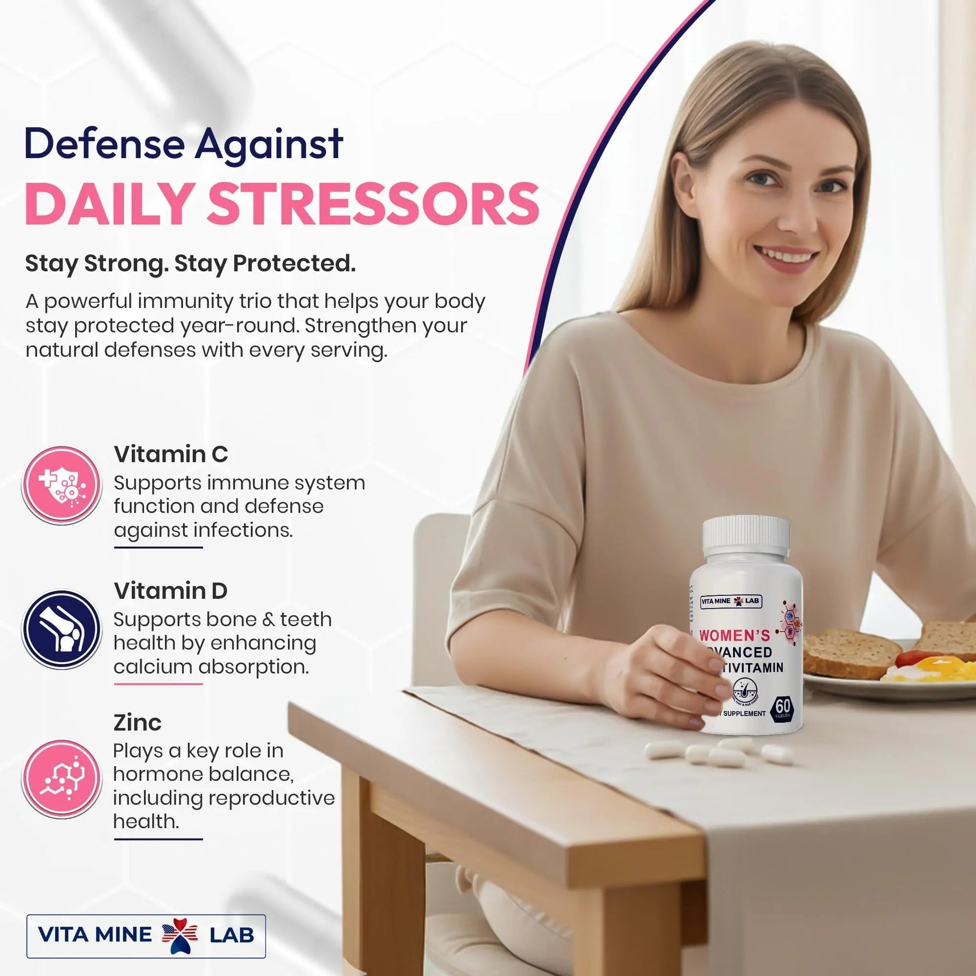 VITA MINE LAB Women's Advanced Multivitamin, Supports Energy, Immune Health & Overall Well-Being, Gluten-Free, Halal VITA MINE LAB uk supplements