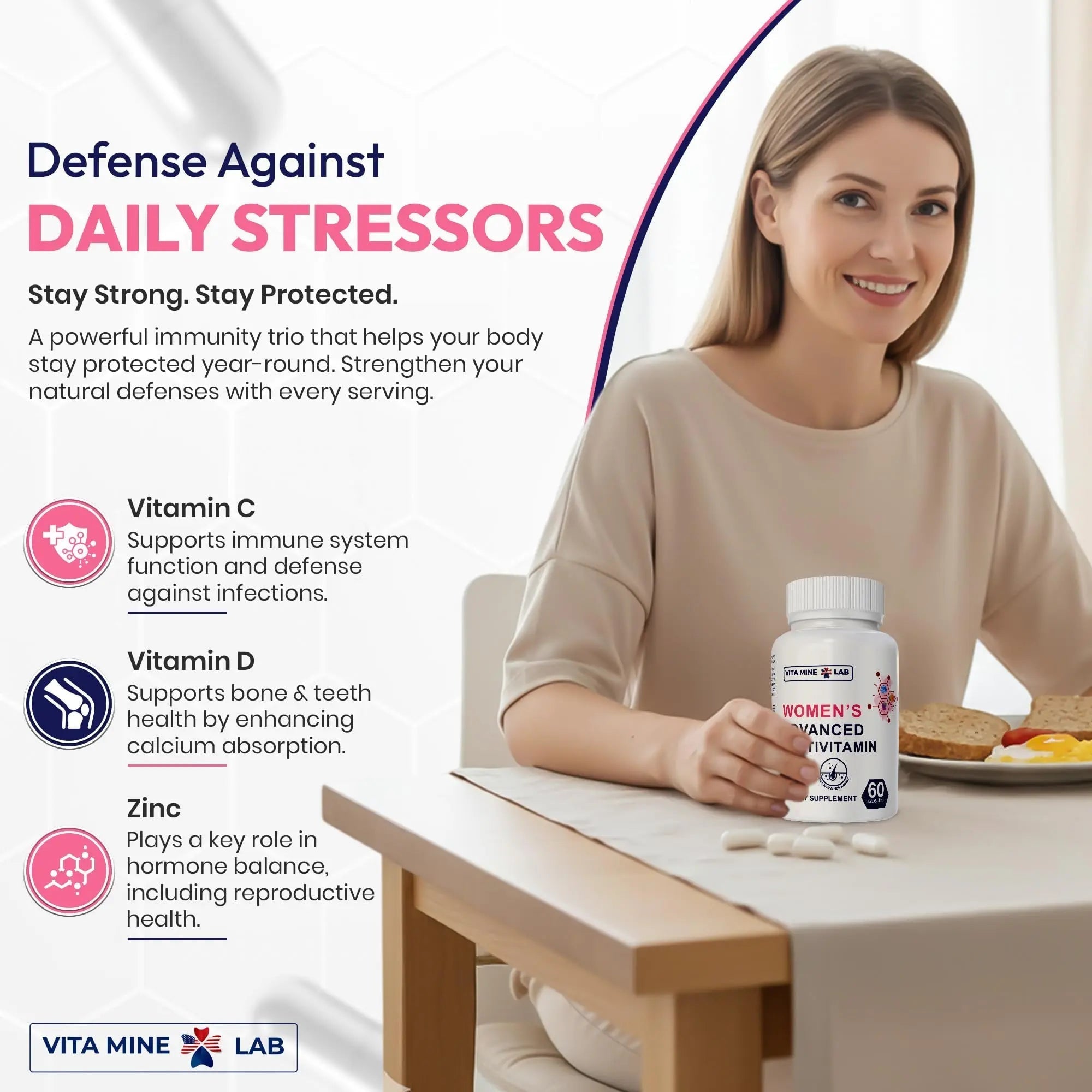 VITA MINE LAB Women's Advanced Multivitamin, Supports Energy, Immune Health & Overall Well-Being, Gluten-Free, Halal VITA MINE LAB uk supplements