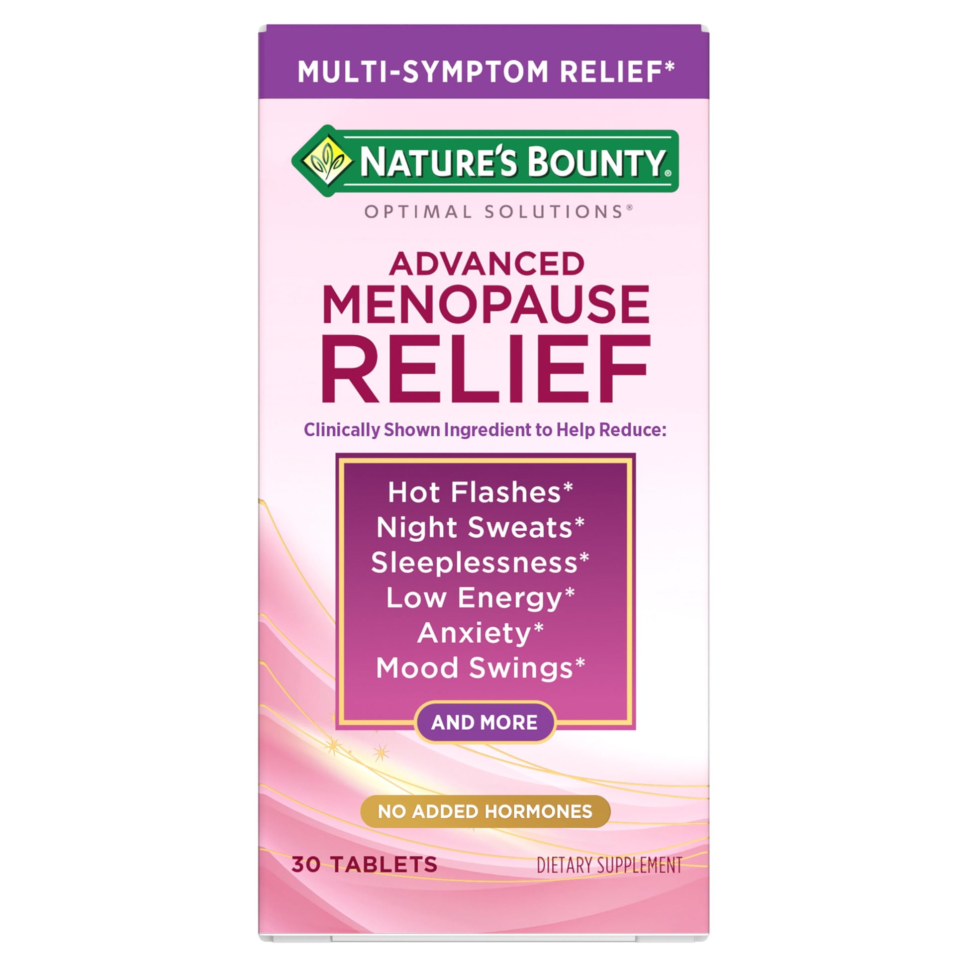 Nature’s Bounty Optimal Solutions Advanced Menopause Relief, Menopause Supplement for Women featuring Siberian Rhubarb, Hotflash Relief, No added Hormones, Drug-Free, 30 Tablets, 30 Total Servings Nature's Bounty uk supplements