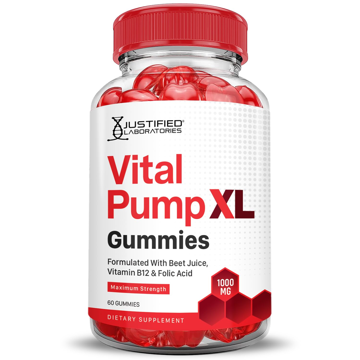 Justified Laboratories (3 Pack) Vital Pump XL Performance Gummies 1000MG Advanced Formula Vital PumpXL Formulated with Beet Juice ACV Pomegranate Beet Powder B12 Vegan Non GMO 180 Gummys Justified Laboratories uk supplements
