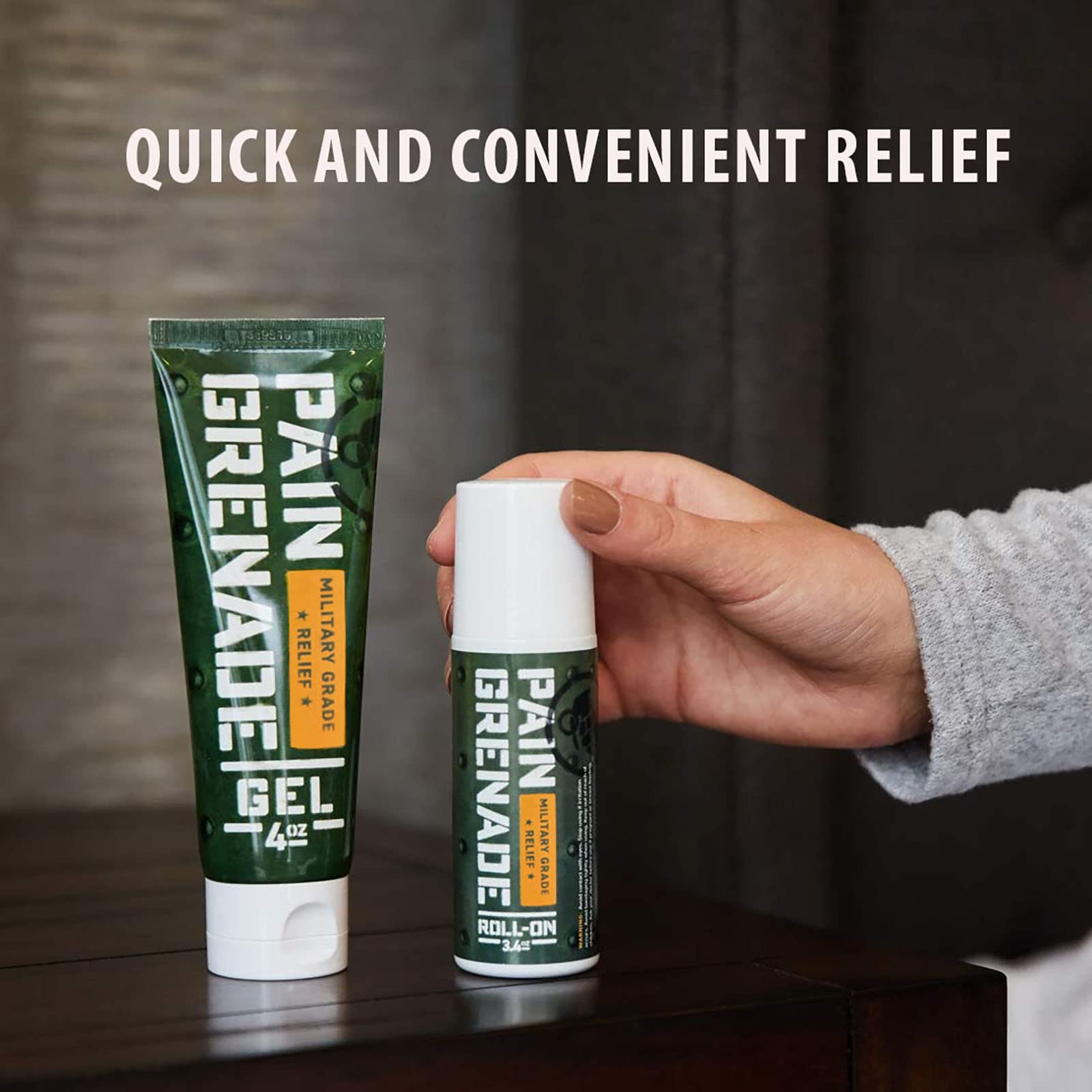 Plant Powered Roll-On Gel by Pain Grenade - Cooling and Warming Gel with Arnica, Menthol, Camphor, Glucosamine, and Other All Natural Botanicals - 3 - Pack M PAIN MANAGEMENT TECHNOLOGIES uk supplements