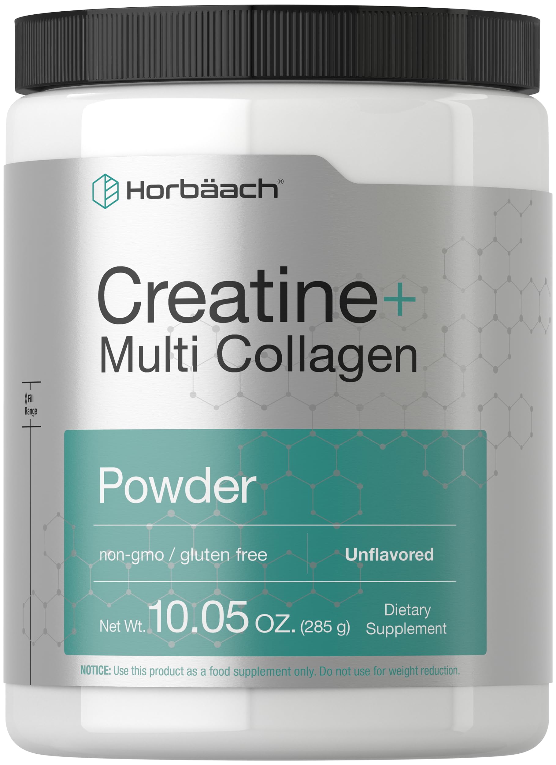 Horbäach Creatine Monohydrate Powder | with Collagen and L-Taurine | 10.05 oz | Unflavored | for Women and Men | Non-GMO, Gluten Free Horbäach uk supplements
