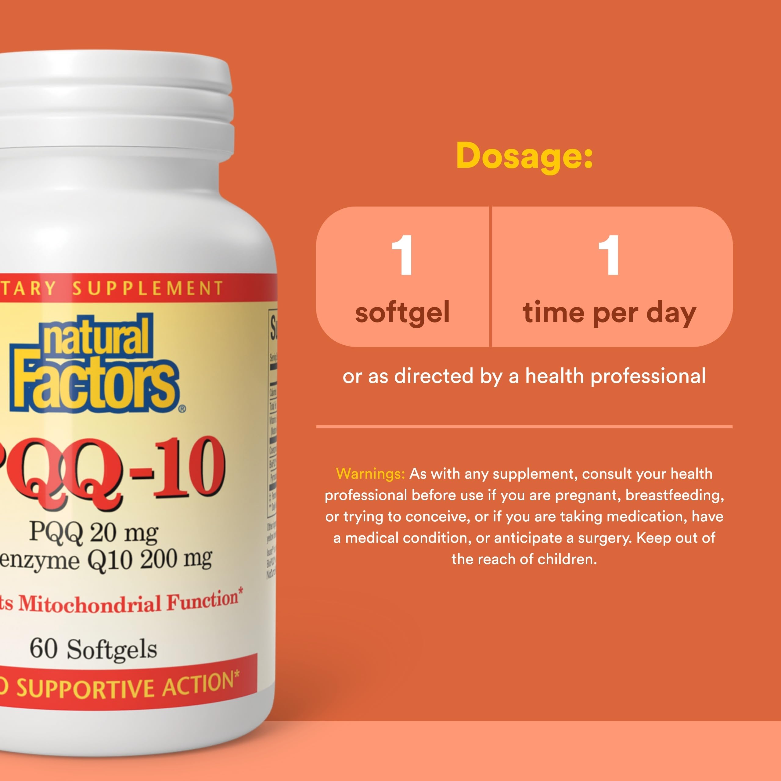 Natural Factors, PQQ-10, Supports Energy and Healthy Aging, Dietary Supplement, 60 softgels (60 servings) Natural Factors uk supplements
