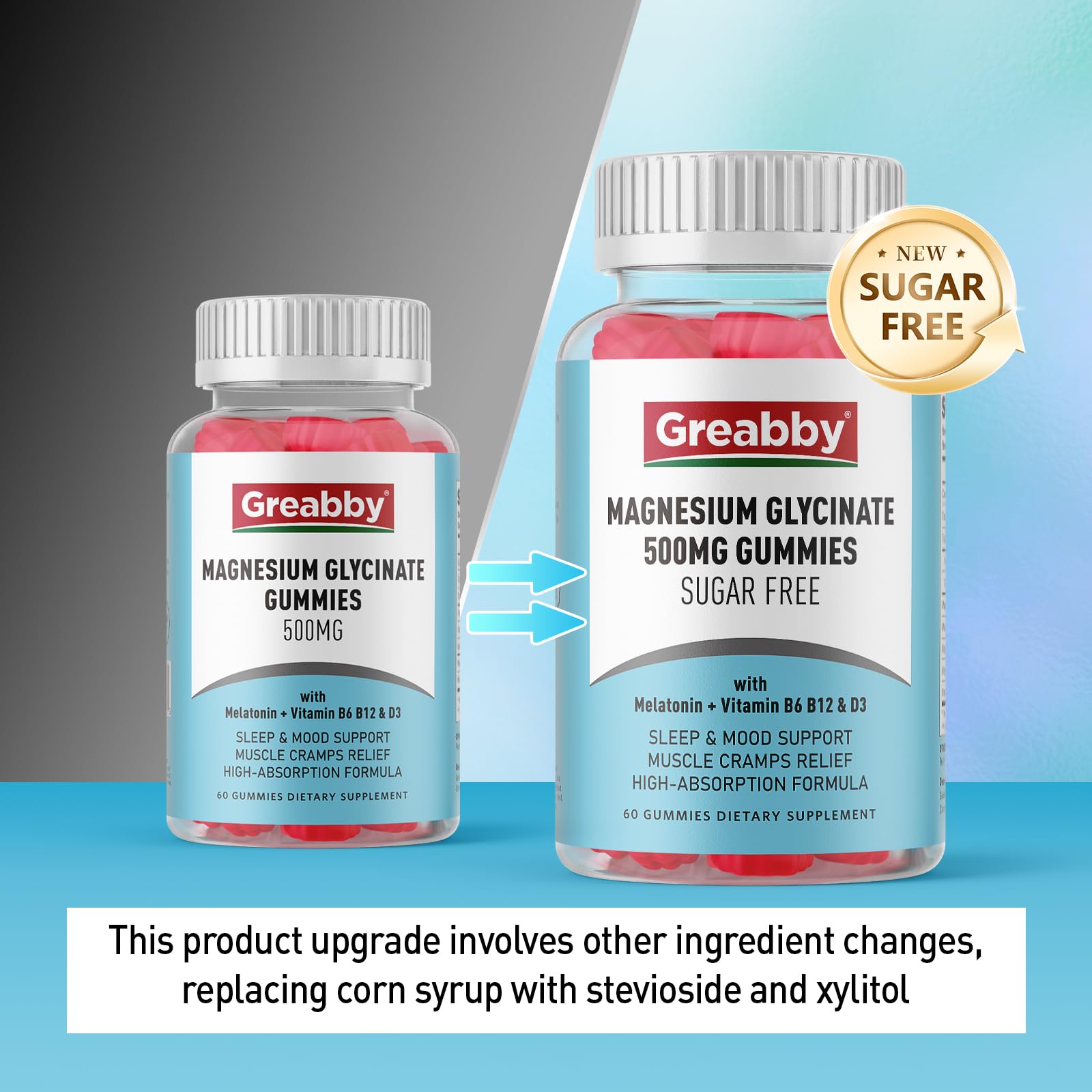 Greabby Magnesium Glycinate Gummies 500mg for Adults Sleep Support, Chewable Magnesium Gummies for Women & Men, Muscle Relief & Magnesium Supply (60 Count) GREABBY uk supplements