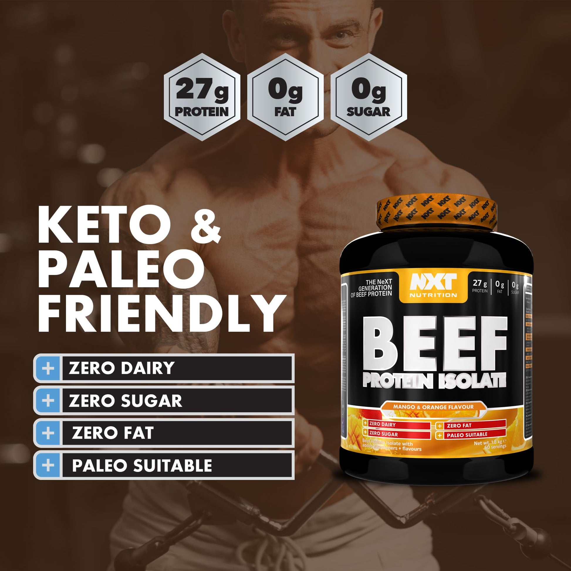 NXT Nutrition Beef Protein Isolate Powder - Protein Powder High in Natural Amino Acids NXT Nutrition uk supplements