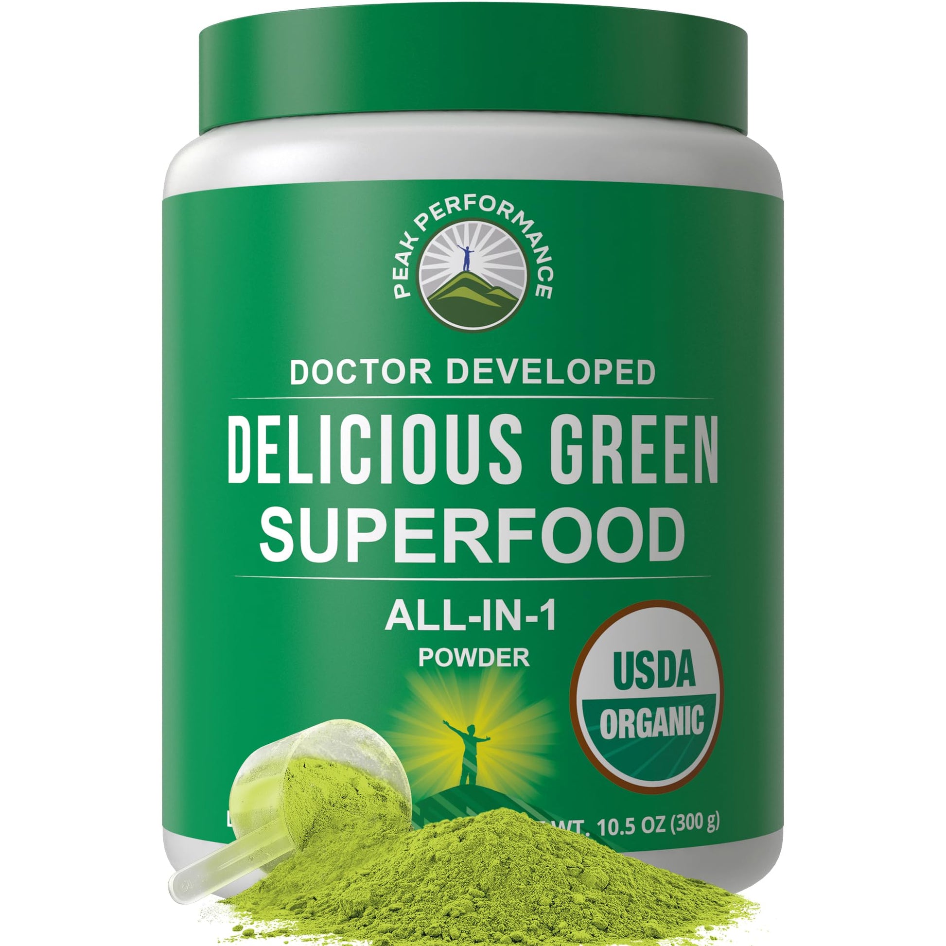 Peak Performance Organic Greens Superfood Powder. Best Tasting Super Greens Powder with 25+ Organic Ingredients for Max Energy and Athletic Performance. Vegan Keto Green Juice Daily Drink Peak Performance uk supplements