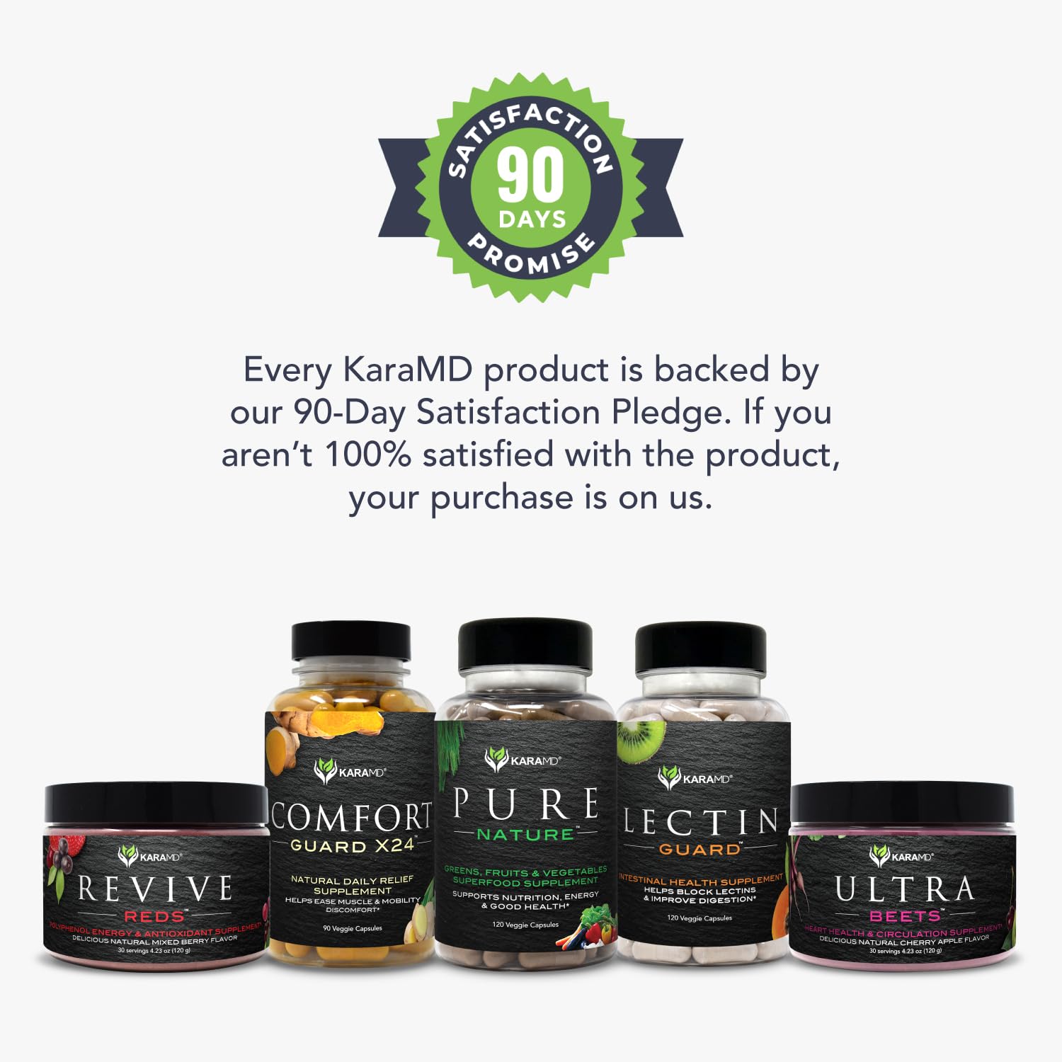 KaraMD Pure Nature Greens Whole Food Supplement & Revive Reds Polyphenol Energy Booster | Antioxidants, Shilajit & Enzymes | Vegan Friendly, Gluten Free, Non-GMO (30 Servings) KaraMD uk supplements