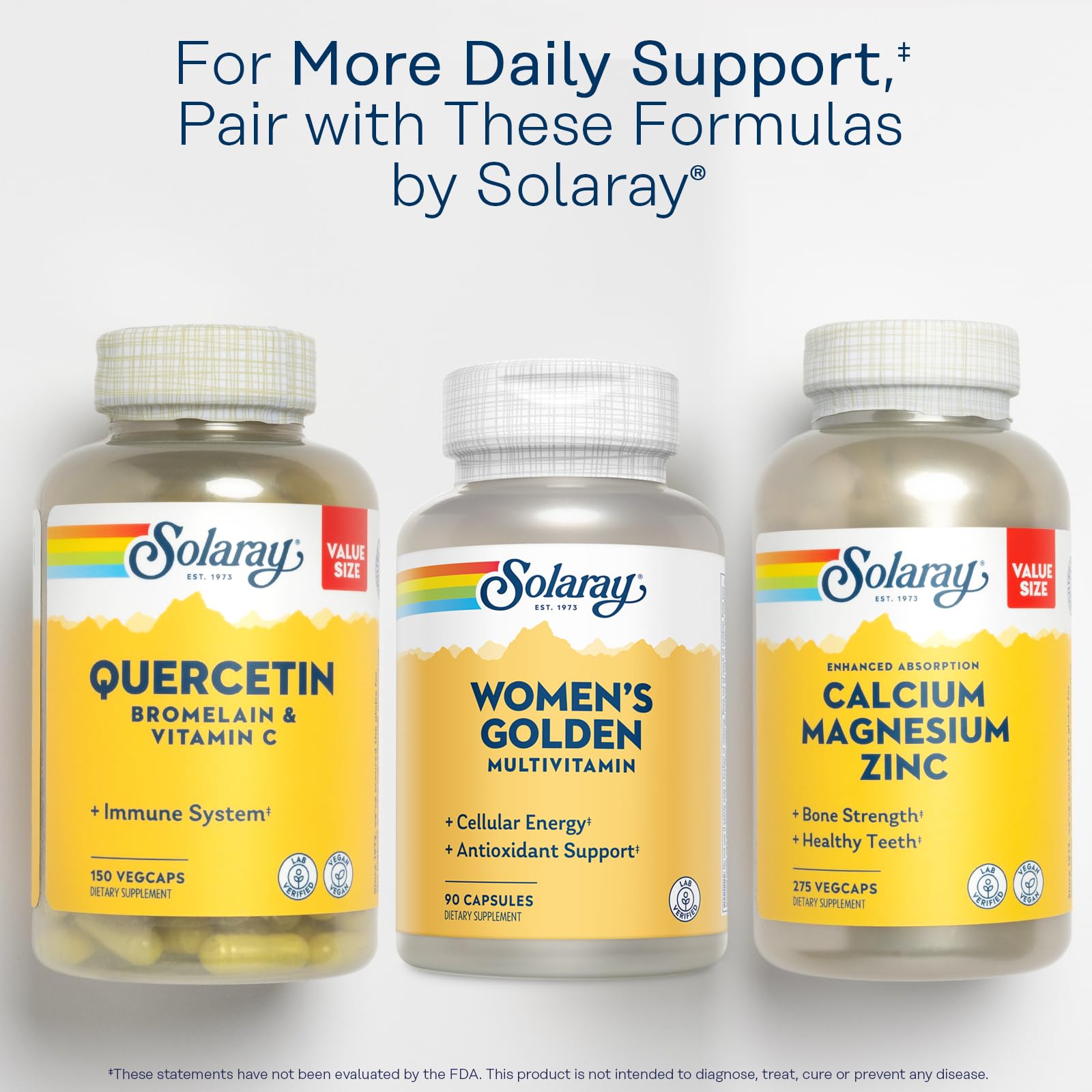 SOLARAY Women's Golden Multivitamin Supplement - Daily Wellness Vitamins for Women, Nutrient Rich, Cellular Energy Support Caps, Complex with Vitamins A, C, D, & E, Biotin, Calcium & More- 90 Capsules SOLARAY uk supplements