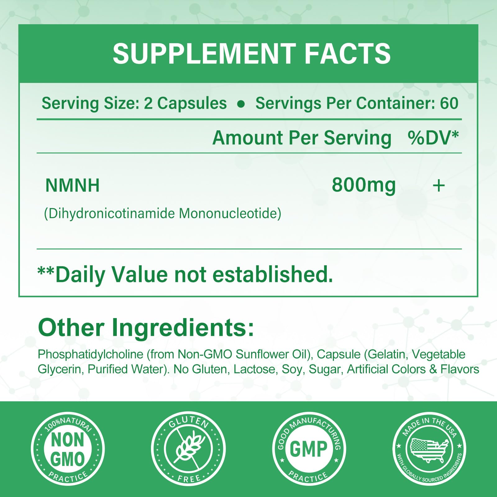 SUPRANOURISH Pure NMNH Supplement 120 Capsules - 800mg High-Purity NMNH Supplements, NAD Supplement for Boost NAD+ for Anti-Aging & Cellular Energy SUPRANOURISH uk supplements