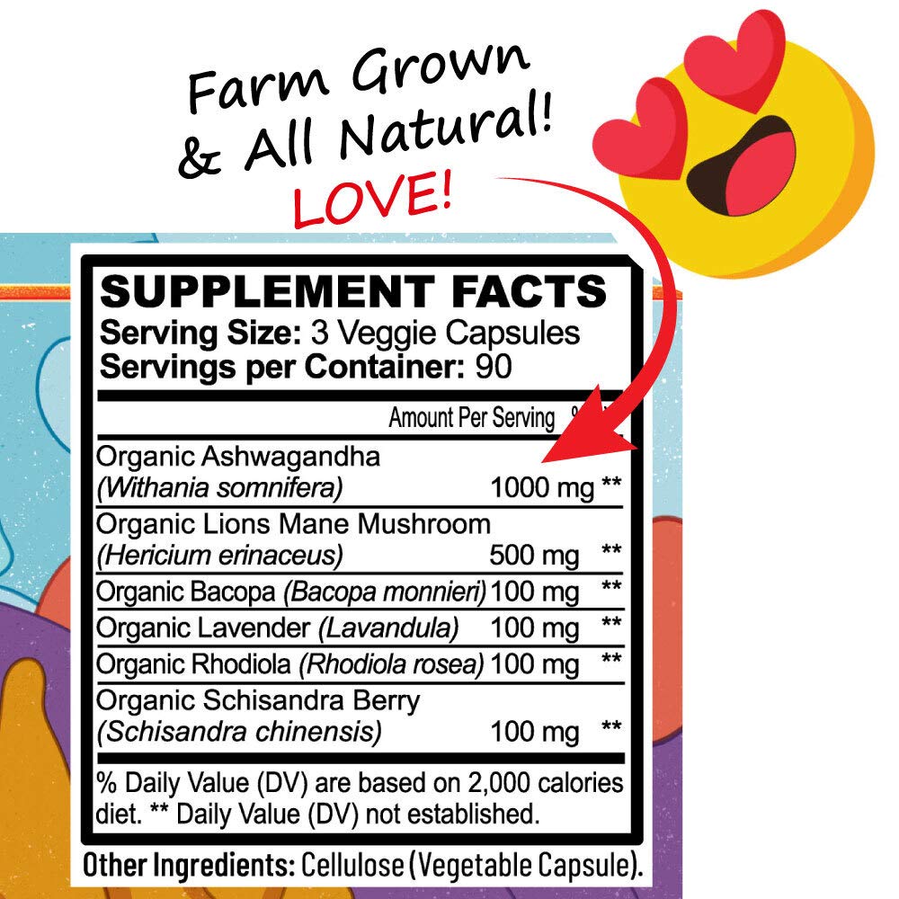 Hippie Farms Stress, Mood, Energy Support - Ashwagandha Root, Lion's Mane & More - Good Vibrations Blend Hippie Farms uk supplements