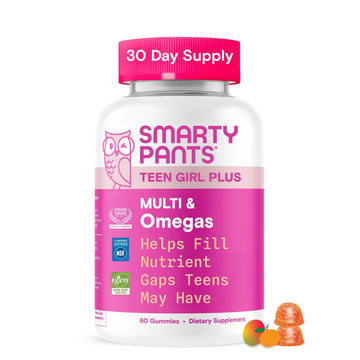 SmartyPants Teen Girl Multivitamin Gummies - Improved Formula: Omega 3 (DHA/EPA), Vitamin C, D3, B12, Vitamin A, K & Zinc SmartyPants uk supplements