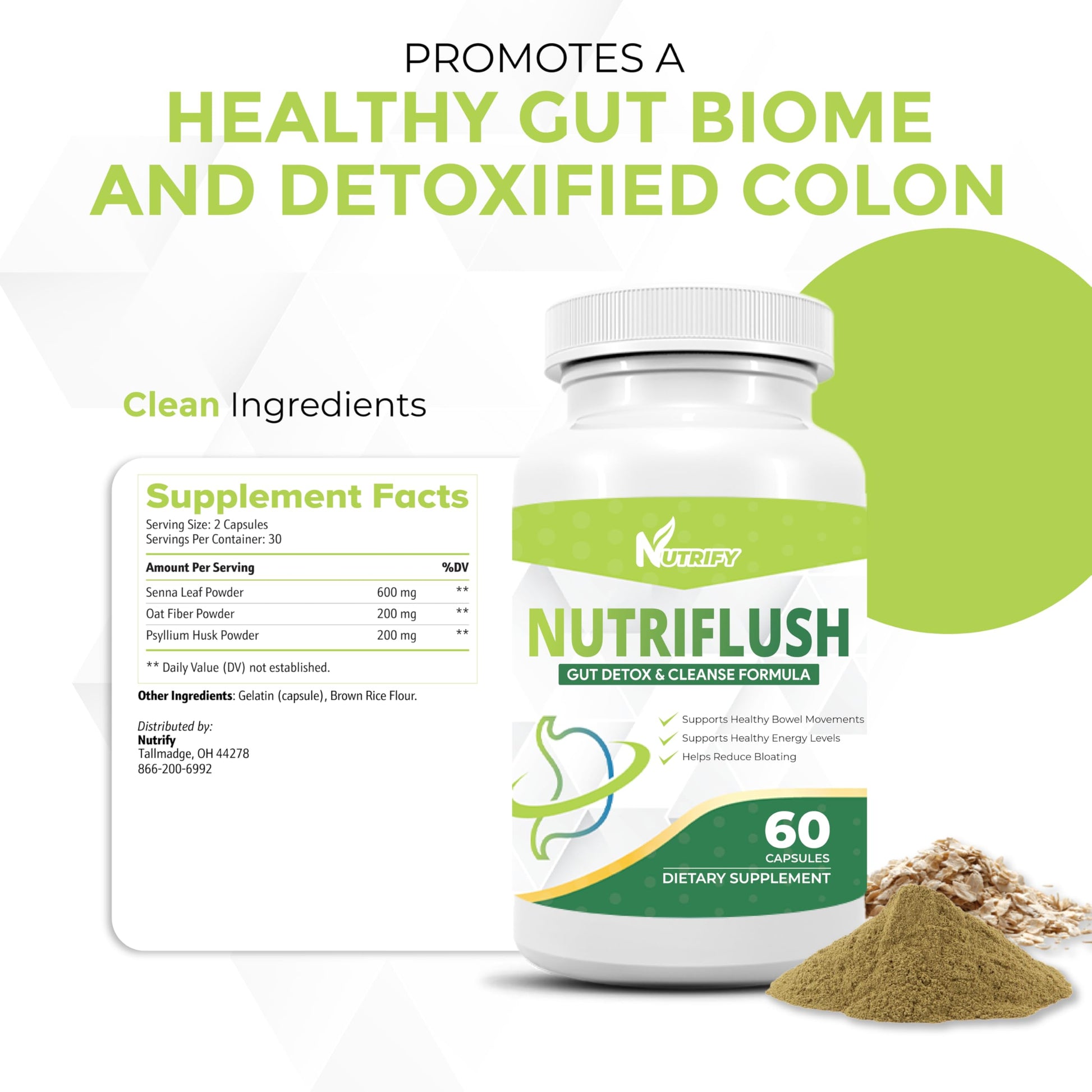 NutriFlush - Powerful Colon Support & Gut Cleanse Formula, High Absorption, GMO Free, Made in USA Generic uk supplements