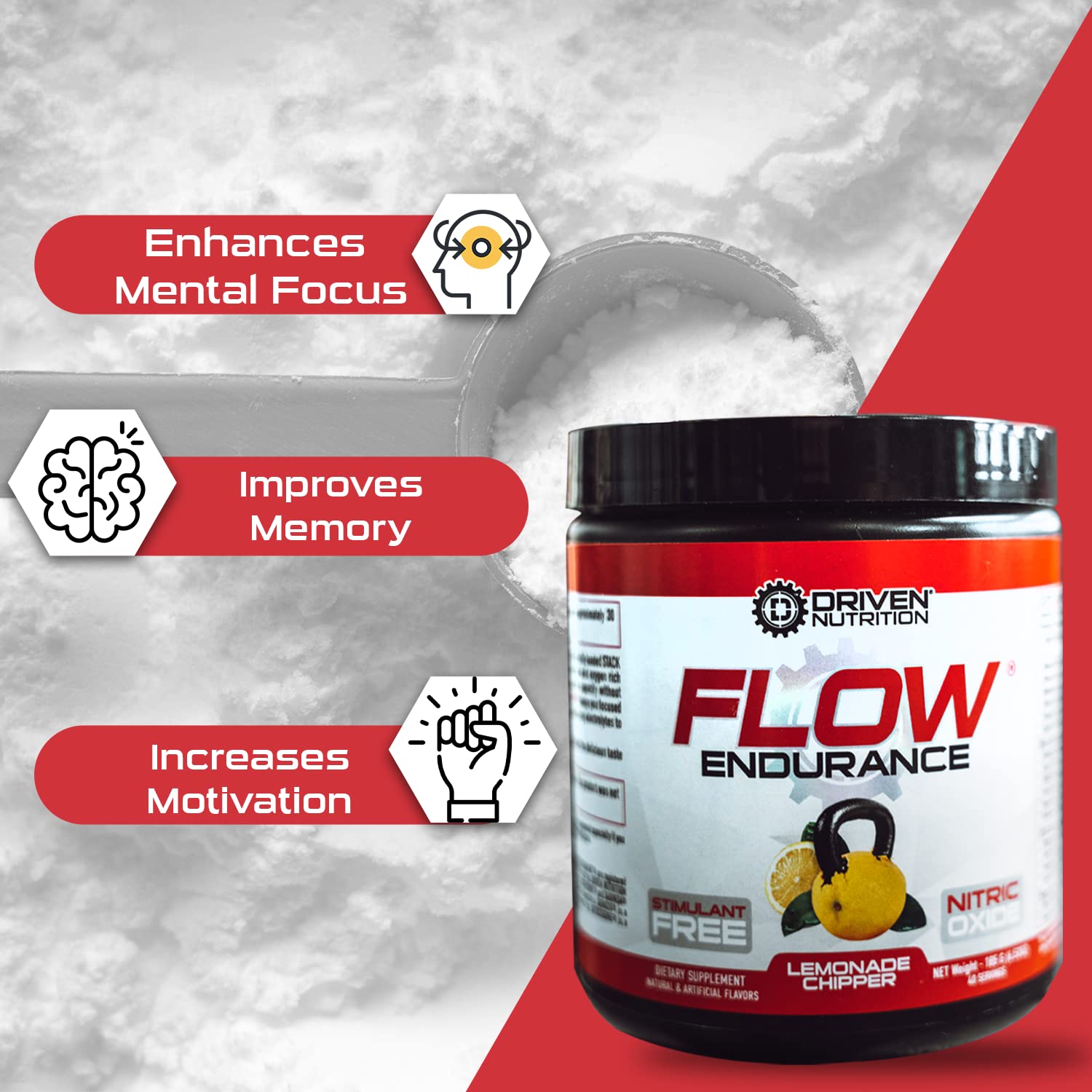 Driven Nutrition Flow - Cognitive Nitric Oxide Nootropic - Endurance & Energy - Increase Driven Nutrition uk supplements