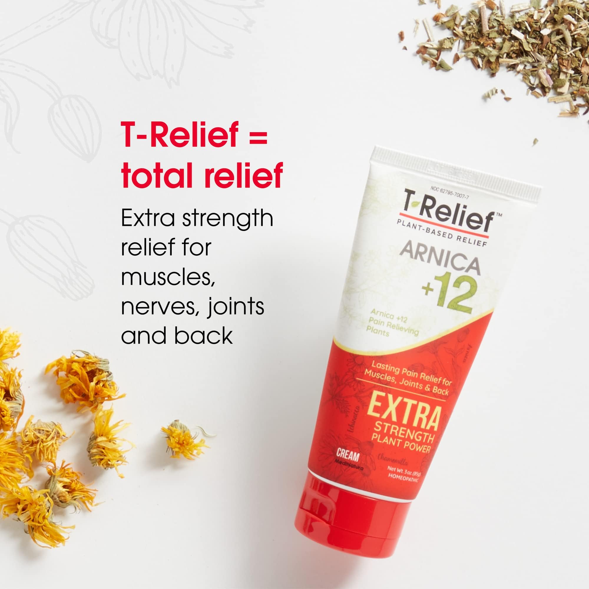 MediNatura T-Relief Extra Strength Pain Relief Arnica +12 Plant-Based Pain Relievers 100ct Tablets T-Relief Extra Strength Pain Relief 3oz Cream Bundle MediNatura uk supplements