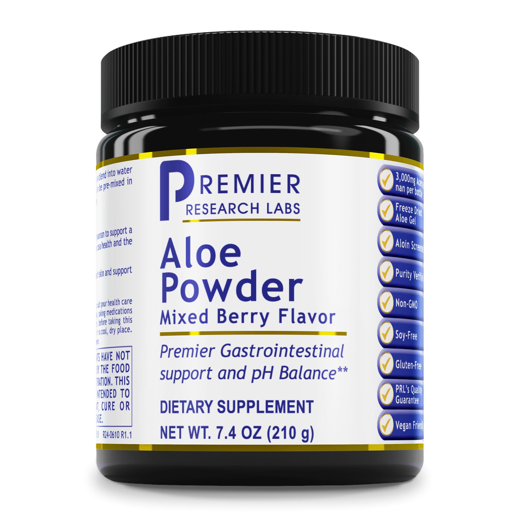 Premier Research Labs Aloe Powder - Aloe Vera Powder, Aloe Vera Drink Mix for Skin and Digestion, Aloe Barbadensis Leaf Extract with Acemannan, Freeze Dried - Mixed Berry, 7.4 Oz (30 Servings) Premier Research Labs uk supplements