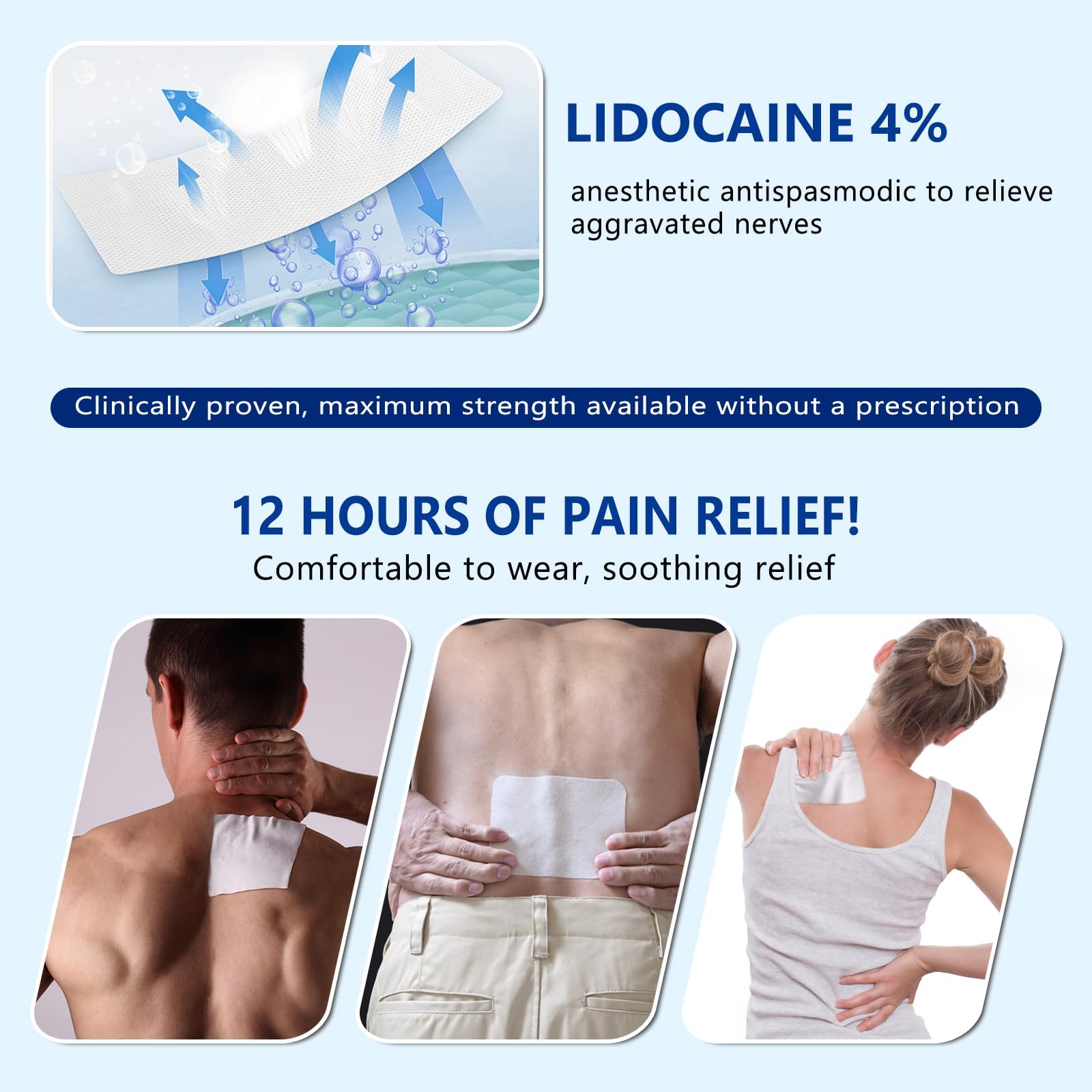KIbabyDI Professional Lidocaine Pain Relief Patches - 20 Count | 4% Medicated Gel Patches for Targeted Joint & Muscle Comfort | Long-Lasting 12-Hour Relief, Ultra-Flexible Design -lb263 KIbabyDI uk supplements