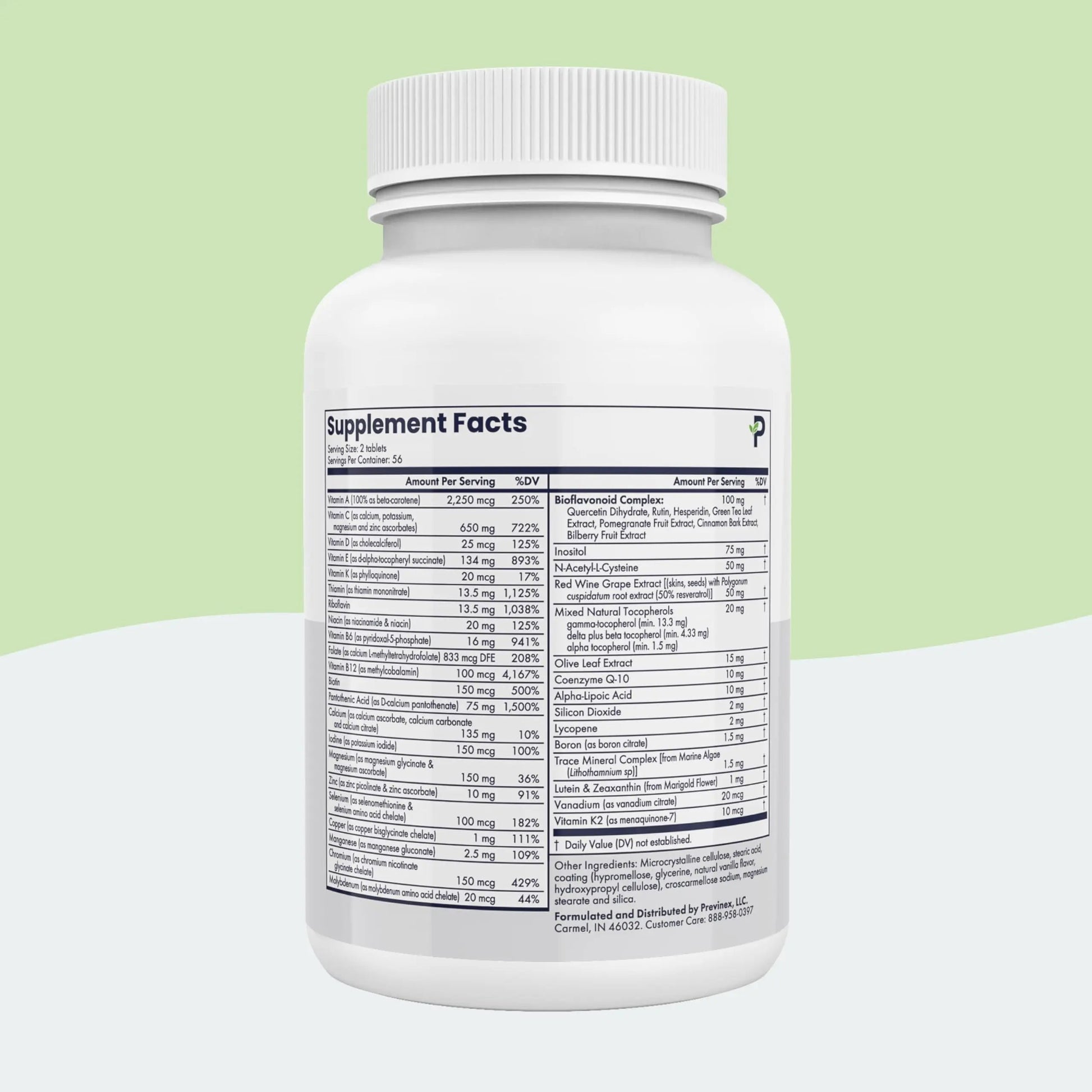 Previnex Multivitamin, Mineral & Antioxidant Plus - Multivitamin for Men & Women with Vital Nutrients, Vitamin C & Vitamin D & Vitamin E, 112 Tablets Previnex uk supplements
