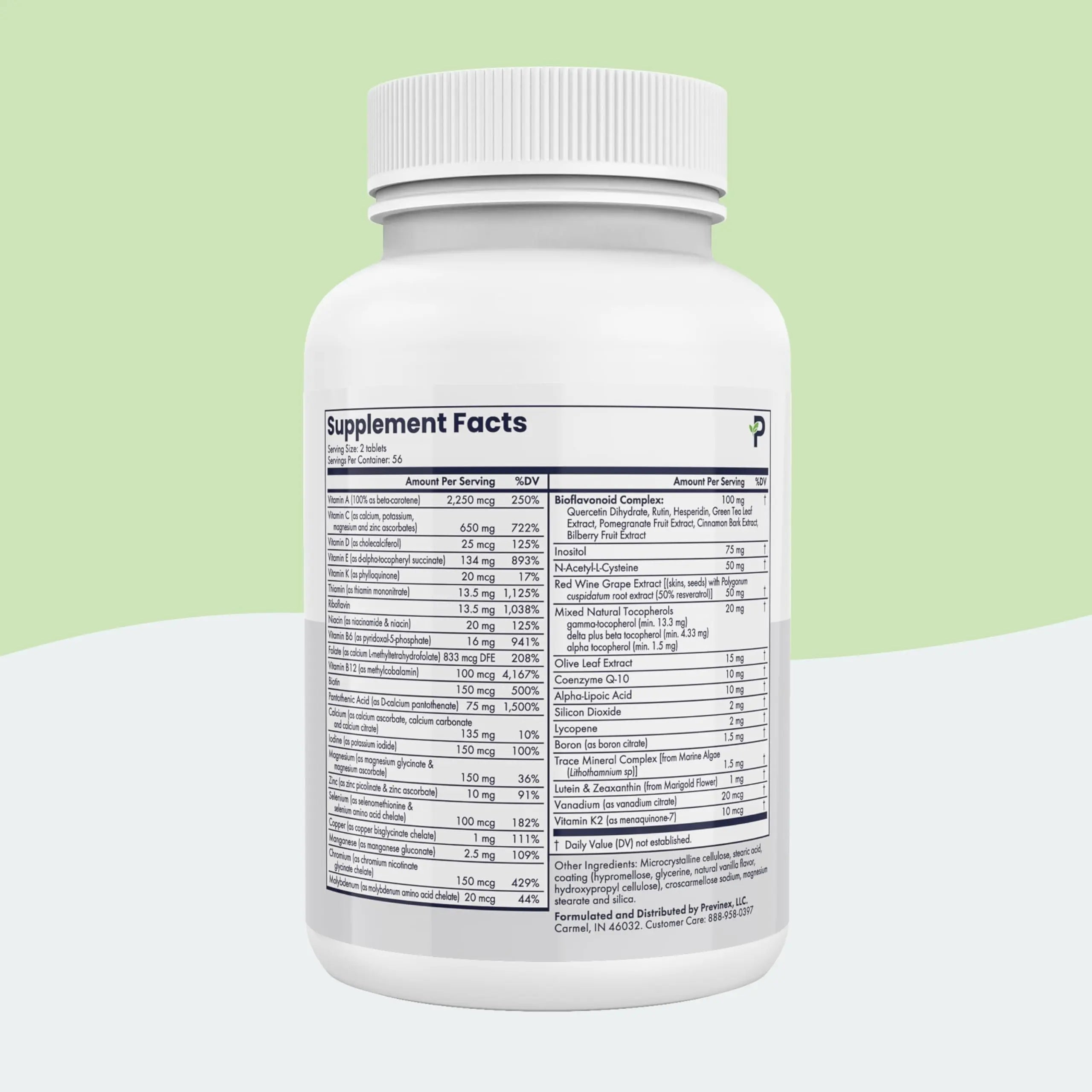 Previnex Multivitamin, Mineral & Antioxidant Plus - Multivitamin for Men & Women with Vital Nutrients, Vitamin C & Vitamin D & Vitamin E, 112 Tablets Previnex uk supplements