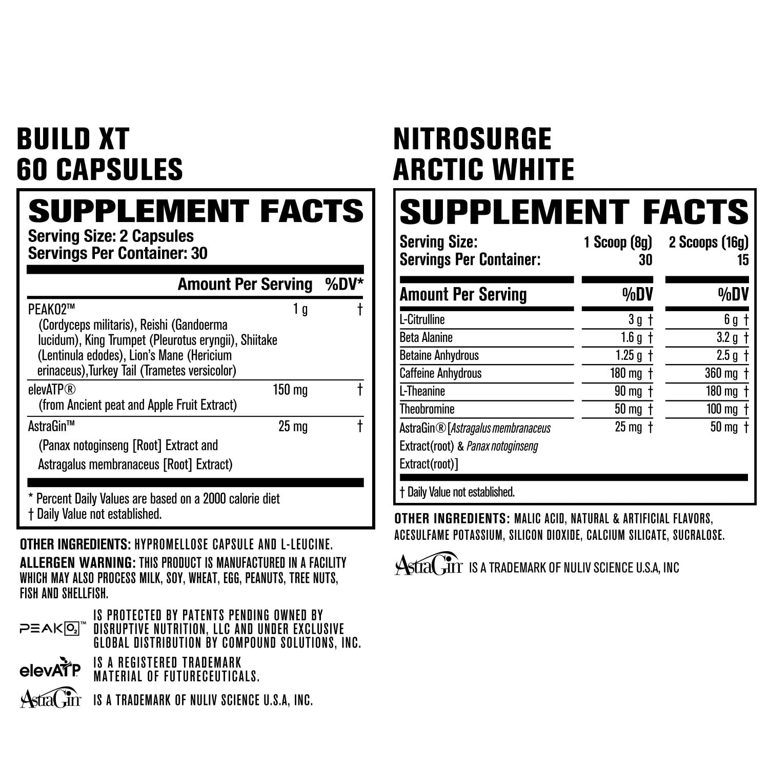 Jacked Factory Nitrosurge Pre-Workout in Arctic White & Build XT Muscle Building Bundle Jacked Factory uk supplements