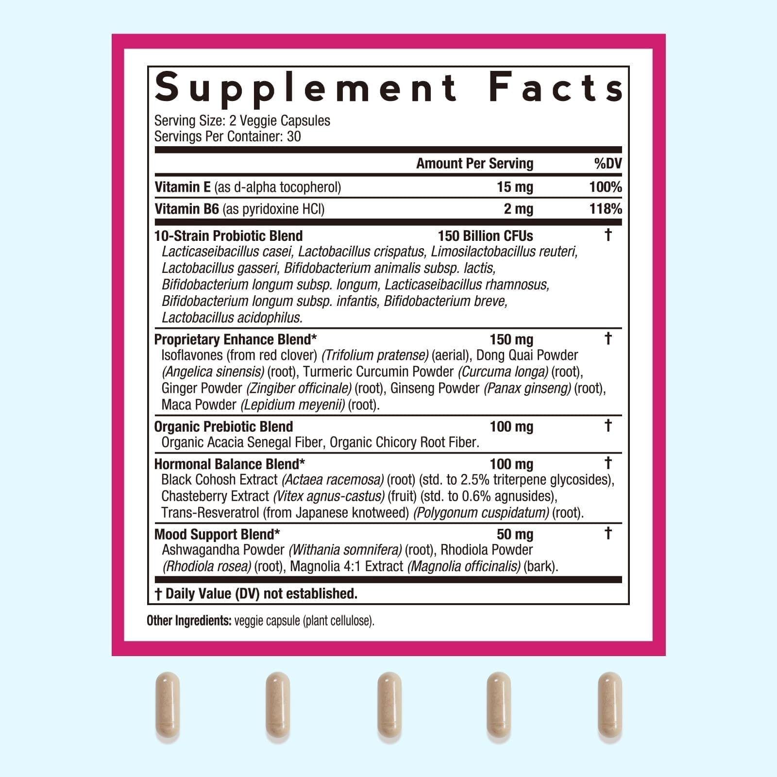 Doctor's Recipes Menopause Probiotic Supplements for Women, Black Cohosh for Menopause Hot Flashes, Probiotics with Ashwagandha, Dong Quai, Supports Energy, 60 Capsules Doctor's Recipes uk supplements