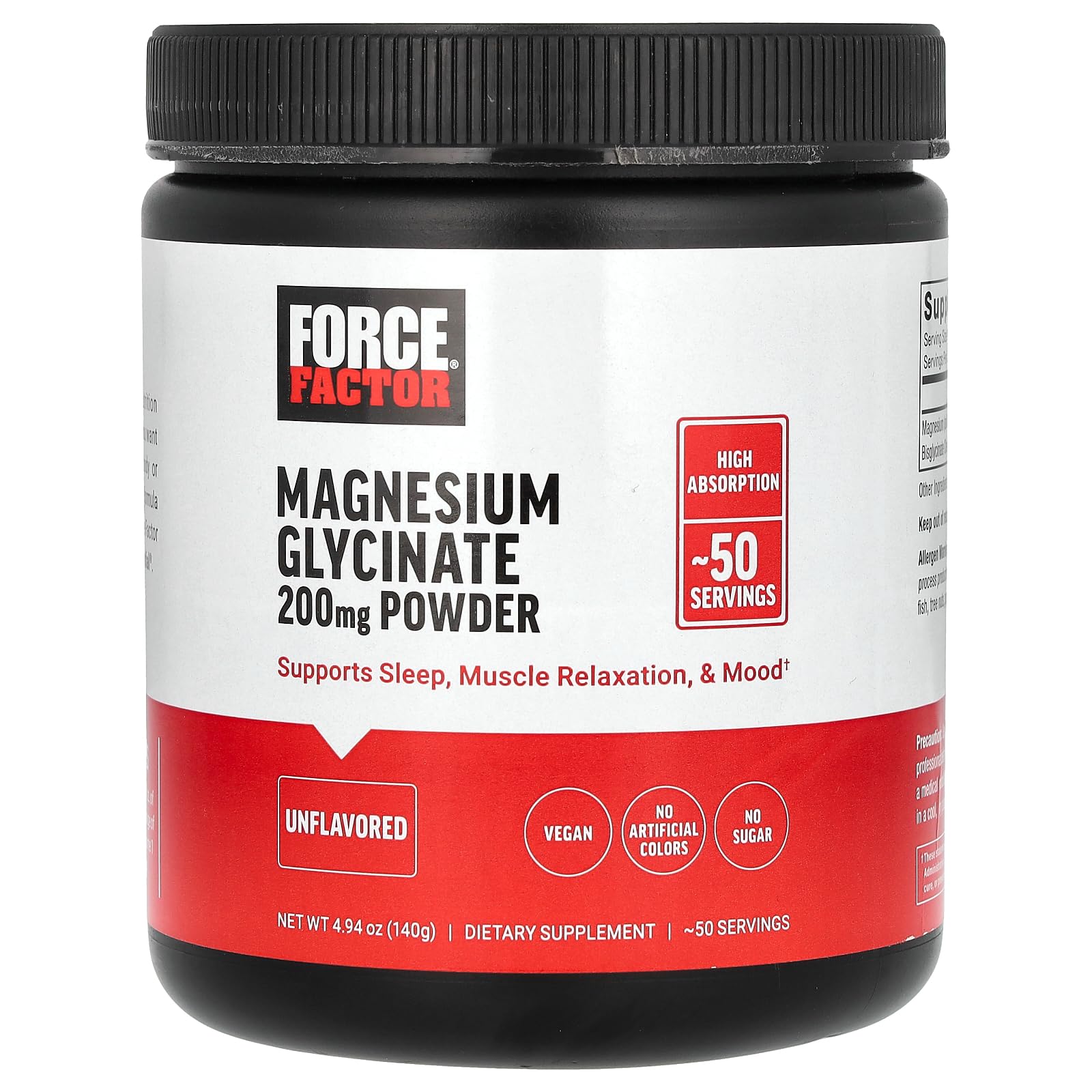 Force Factor Magnesium Glycinate 200mg, Magnesium Supplement for Women and Men to Support Sleep, Muscle Relaxation, and Mood, High Absorption, Vegan, 50 Servings Force Factor uk supplements