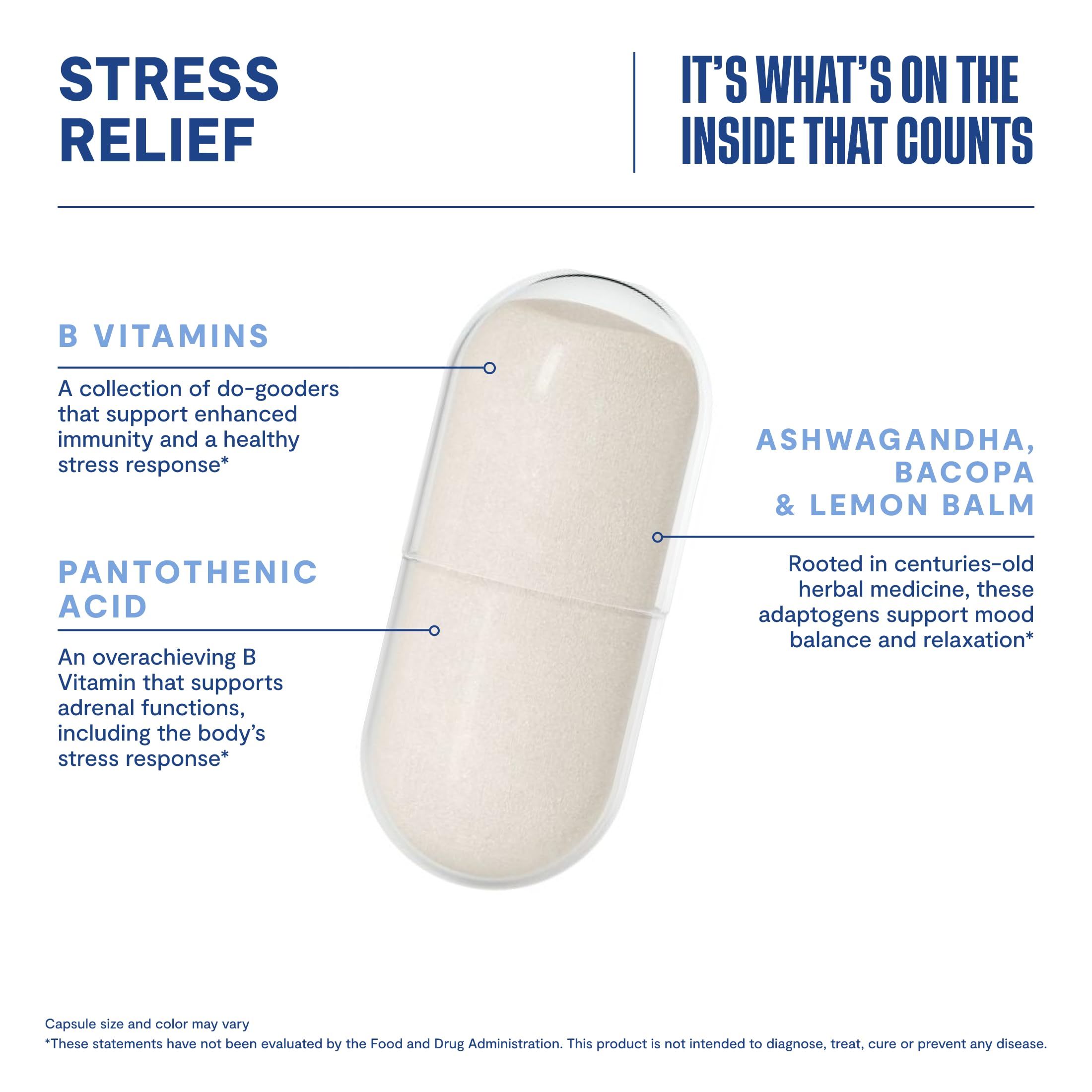 Habit Stress Relief Supplement (60 Capsules) - New Look, Supports Relaxation & Mood Balance, Vitamin B, Adaptogens, Lemon Balm, Calming, Vegan, Non-GMO (1 Pack) H' Habit uk supplements